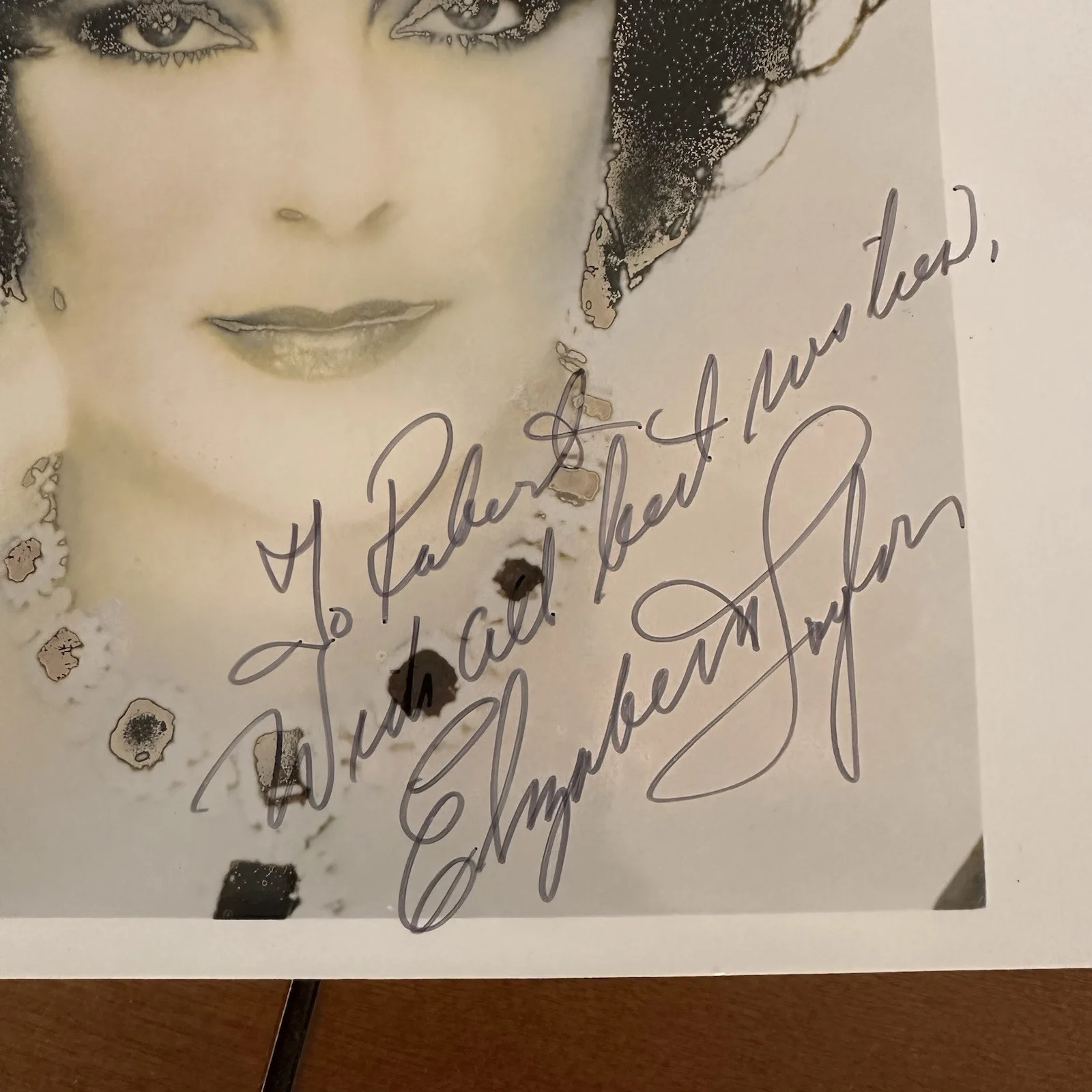 Elizabeth Taylor Hand Signed 8x10 Photo - No COA - Light Damage, image 3