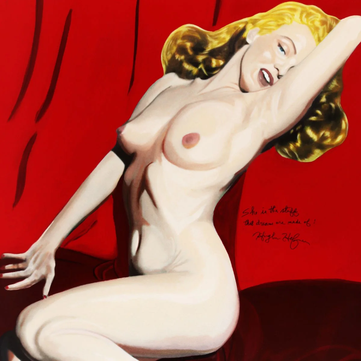 Original Marilyn Monroe Nude Playboy Oil Painting by Steve Kaufman Signed by ..., изображение 4