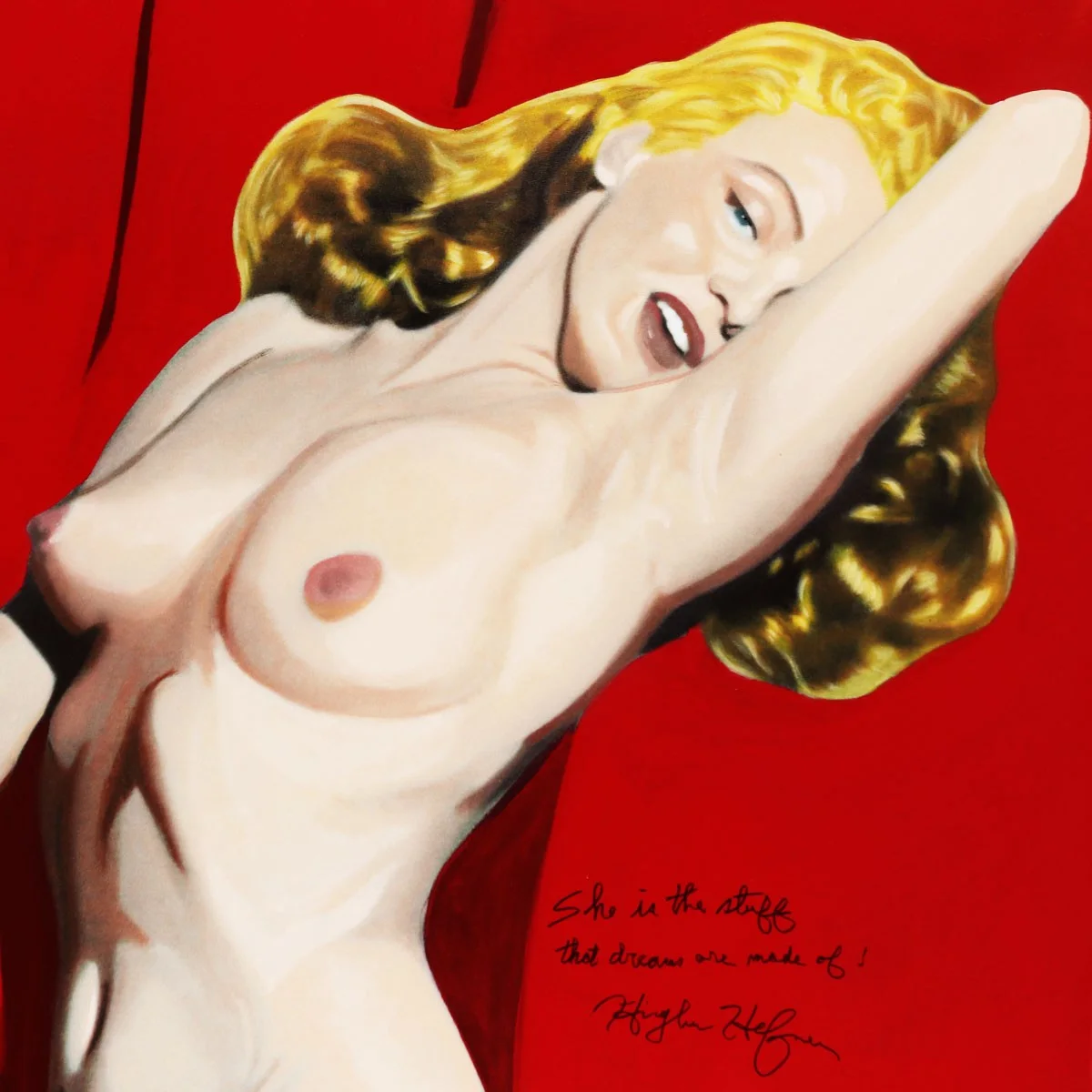 Original Marilyn Monroe Nude Playboy Oil Painting by Steve Kaufman Signed by ..., изображение 5