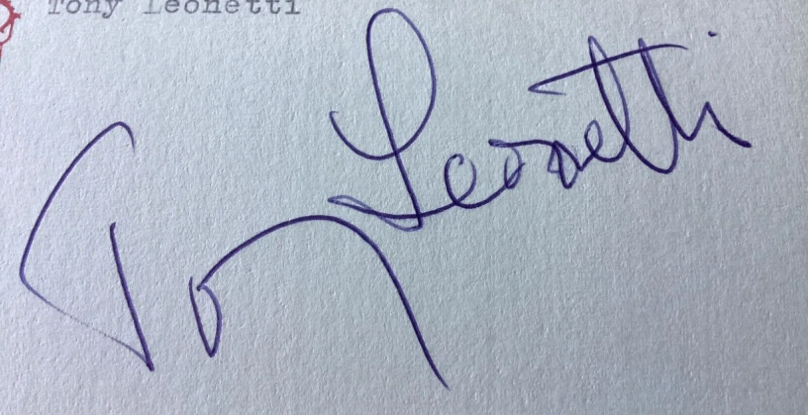 Tommy Leonetti — Singer TOMMY LEONETTI Personally Autographed Signed MOVIE Card FreeShip, изображение 2