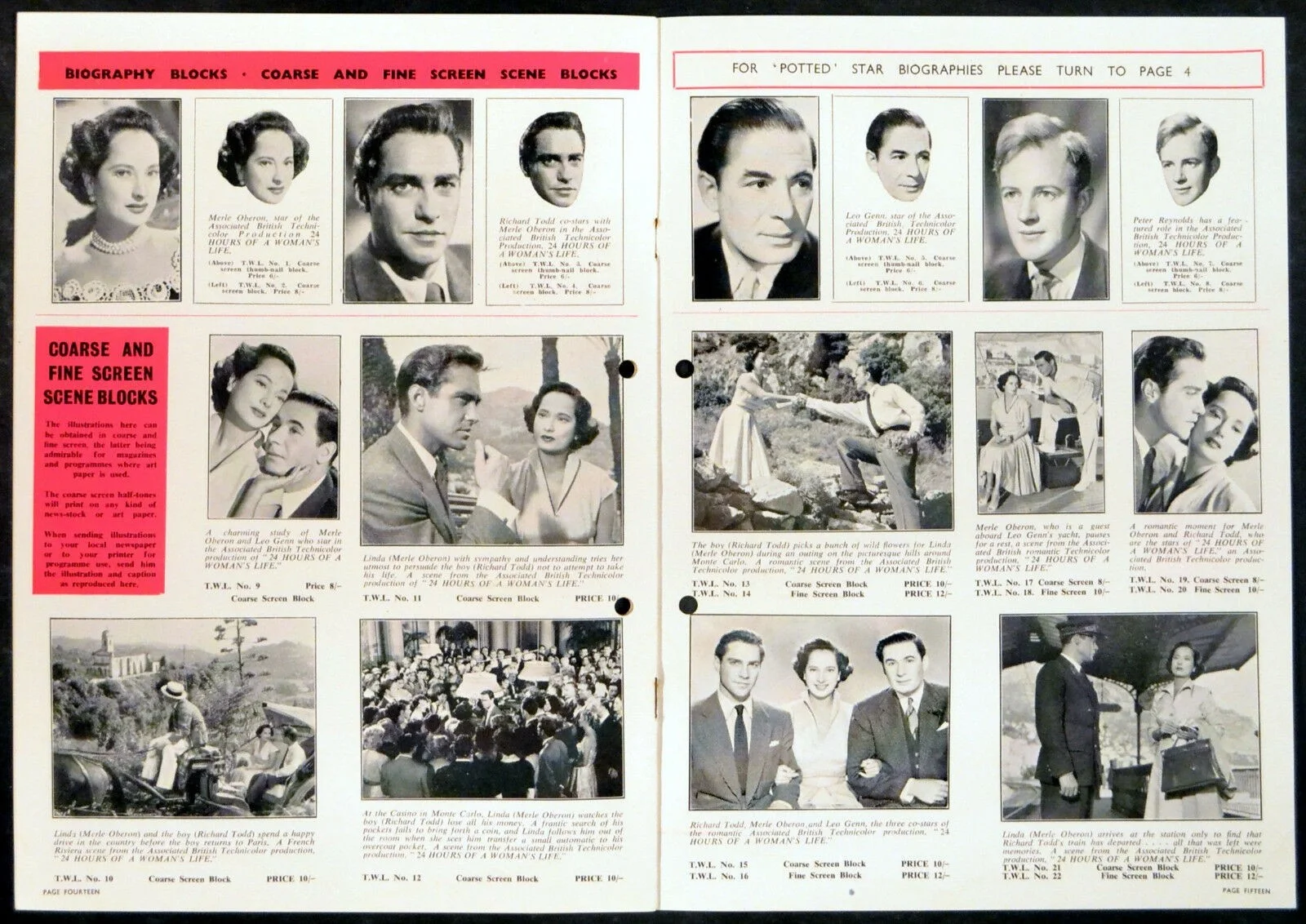24 HOURS OF A WOMAN’S LIFE 1952 Merle Oberon, Richard Todd UK CAMPAIGN BOOK, изображение 3