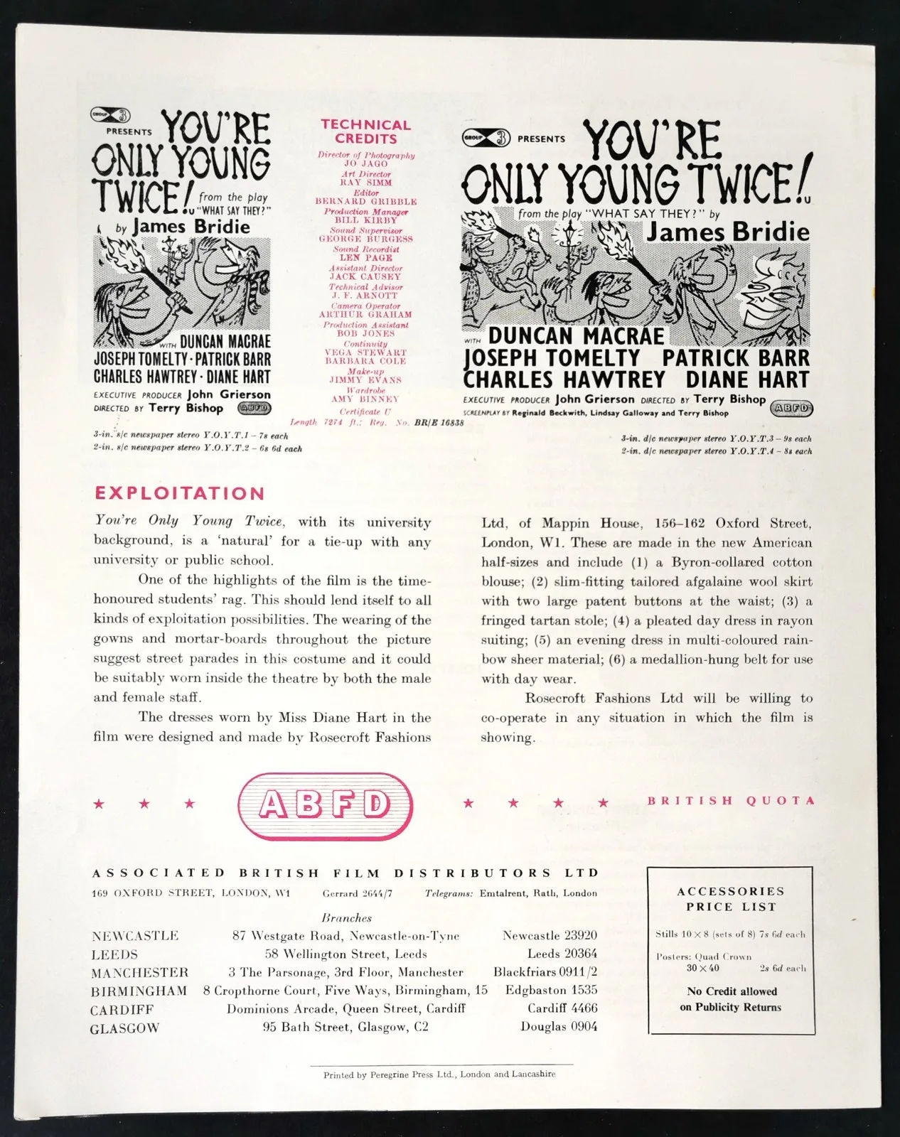 YOU'RE ONLY YOUNG TWICE 1952 Charles Hawtrey - James Bridie PRESSBOOK, изображение 3