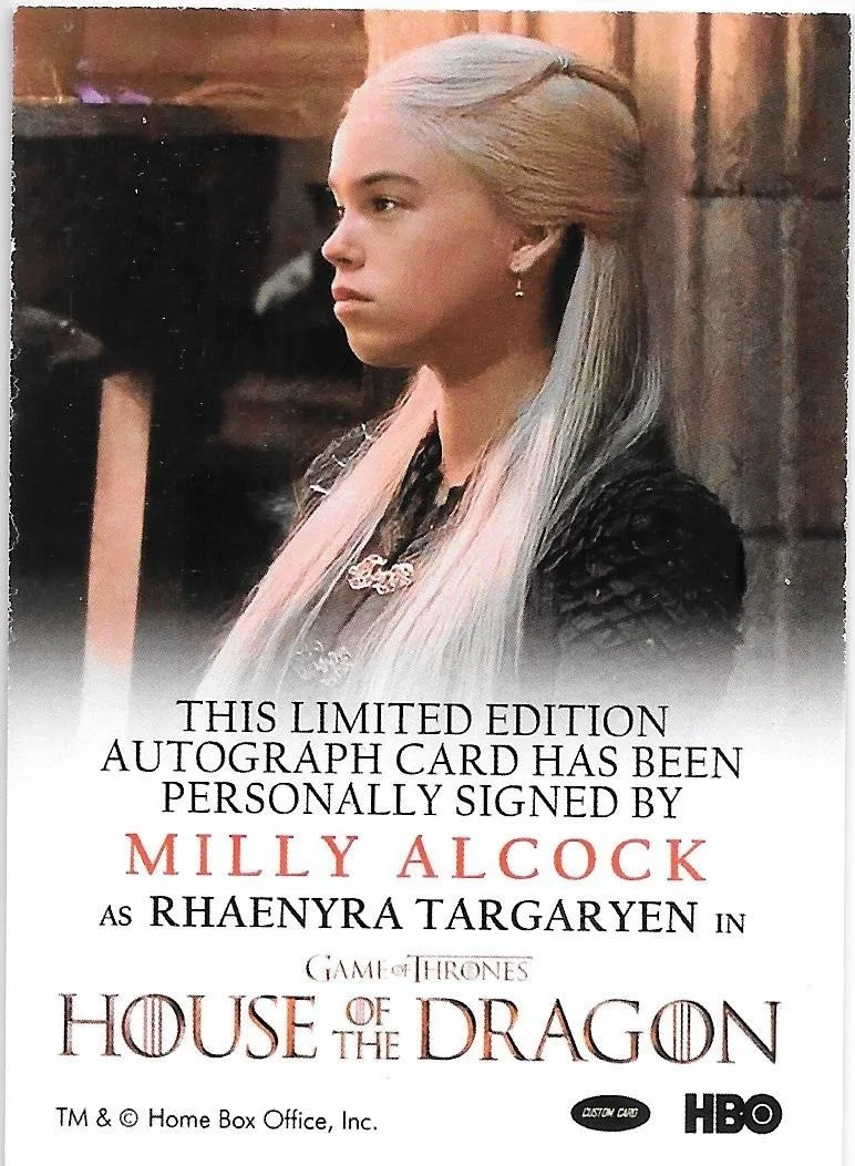 Milly Alcock — House of the Dragon Milly Alcock Signed Custom Card4, image 2