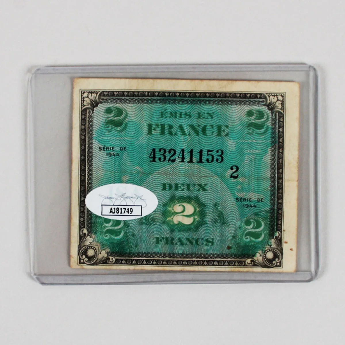 Ingrid Bergman Signed Cut -French Franc COA Jsa, image 2