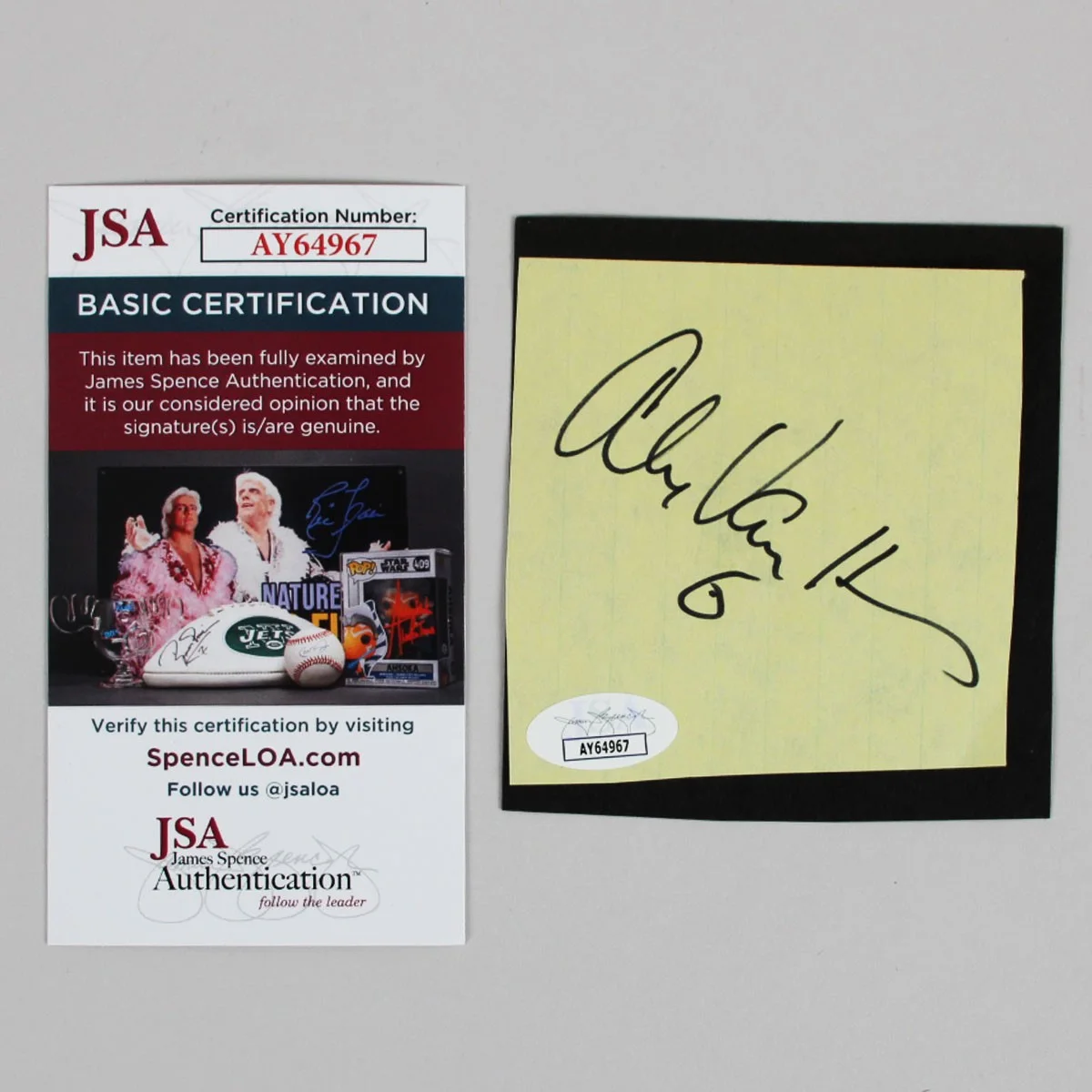 Alex Van Halen Signed Cut Parchment - COA JSA, image 3