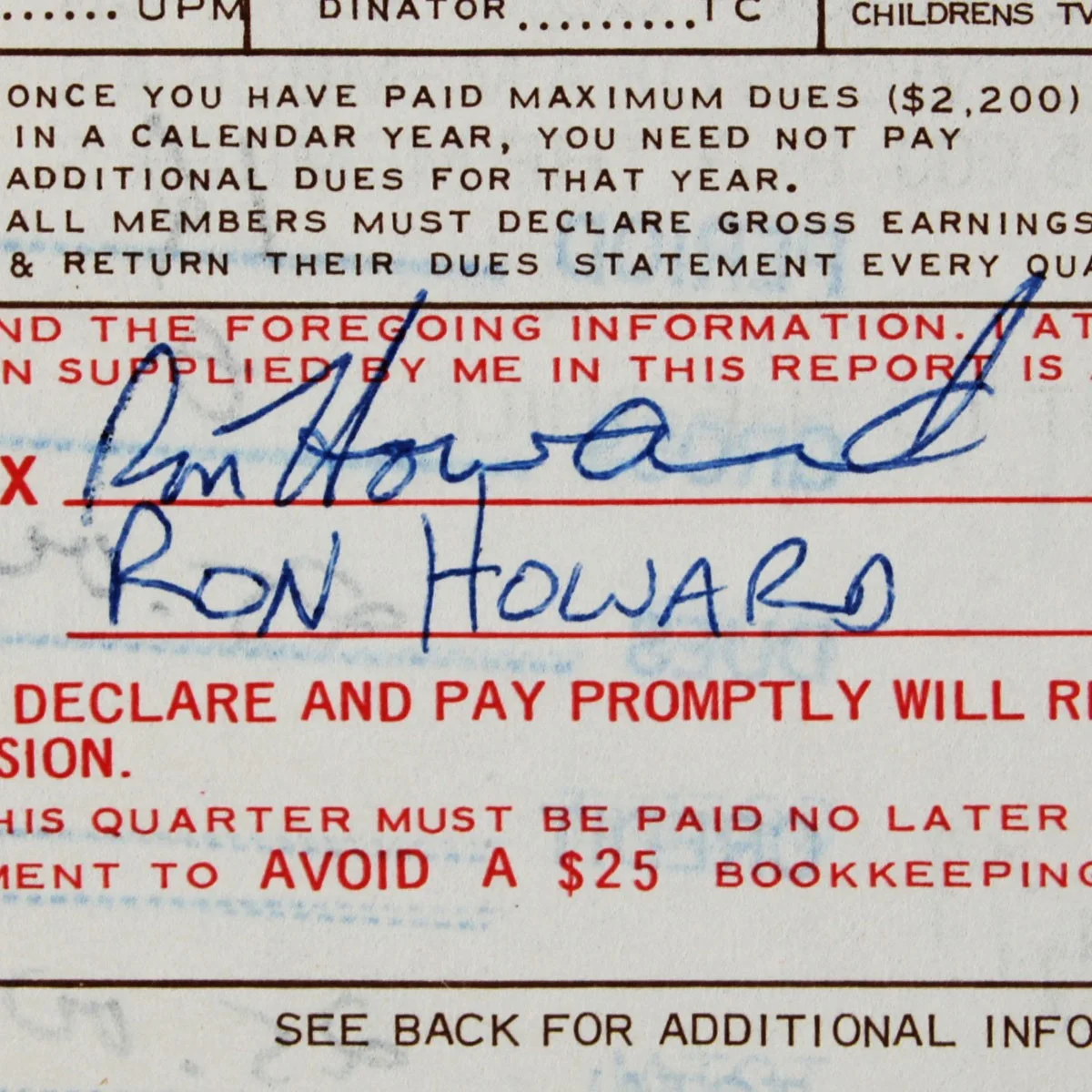 Ron Howard Signed Document - COA JSA, image 2