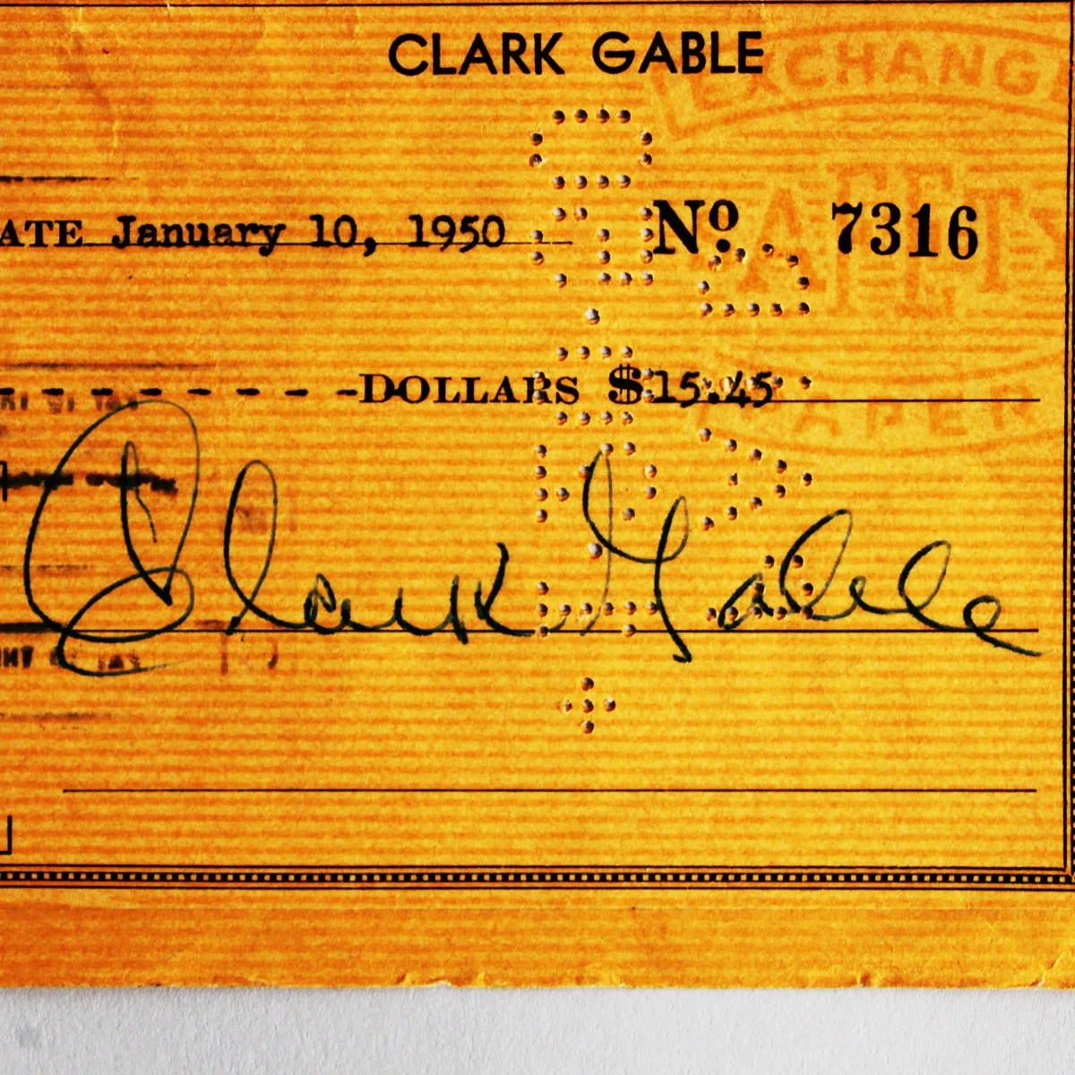 Clark Gable Signed Check - COA JSA, image 2