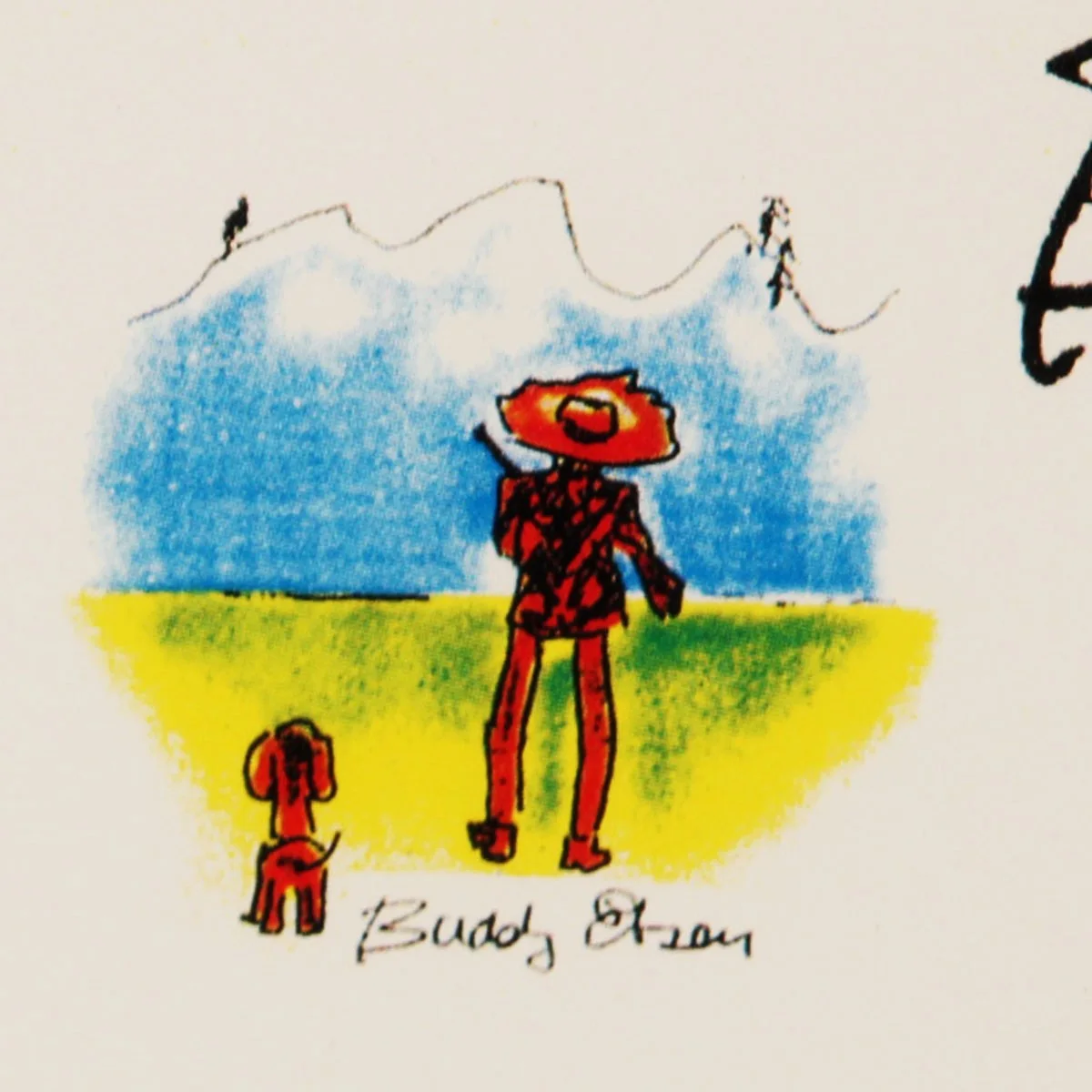 Buddy Ebsen Artwork Print Man Hunting with Dog 15/75, image 3