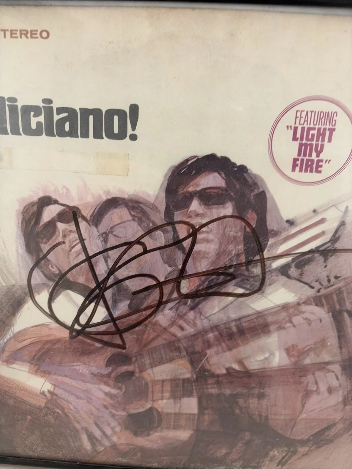 Jose Feliciano Autographed Signed Feliciano! Vinyl LP Album, изображение 2