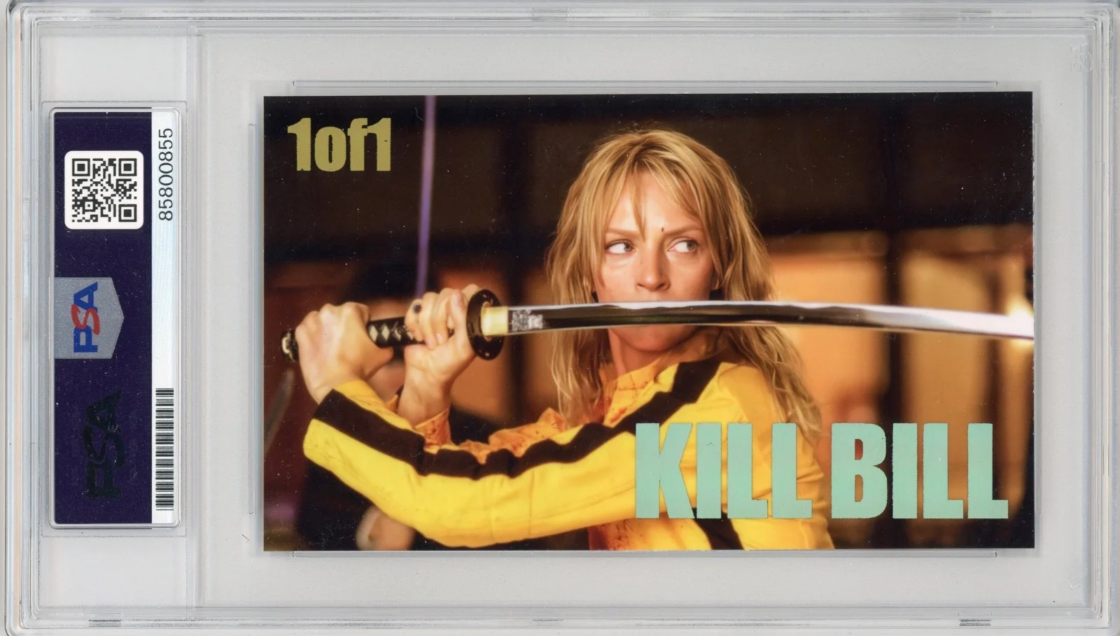Uma Thurman — Uma Thurman Signed Cut Custom Kill Bill 3x5 Card PSA Slab Slabbed AUTO - Bride, image 2