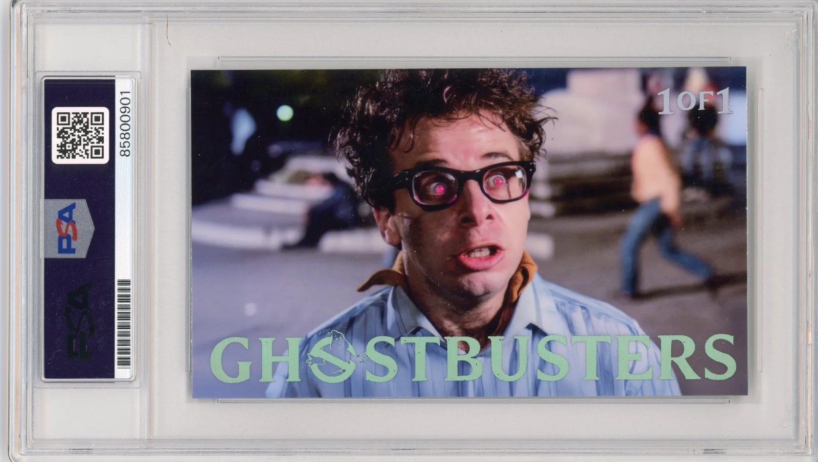 Rick Moranis — Rick Moranis Signed Cut Custom Ghostbusters 3x5 Card PSA Slab Slabbed AUTO, image 2