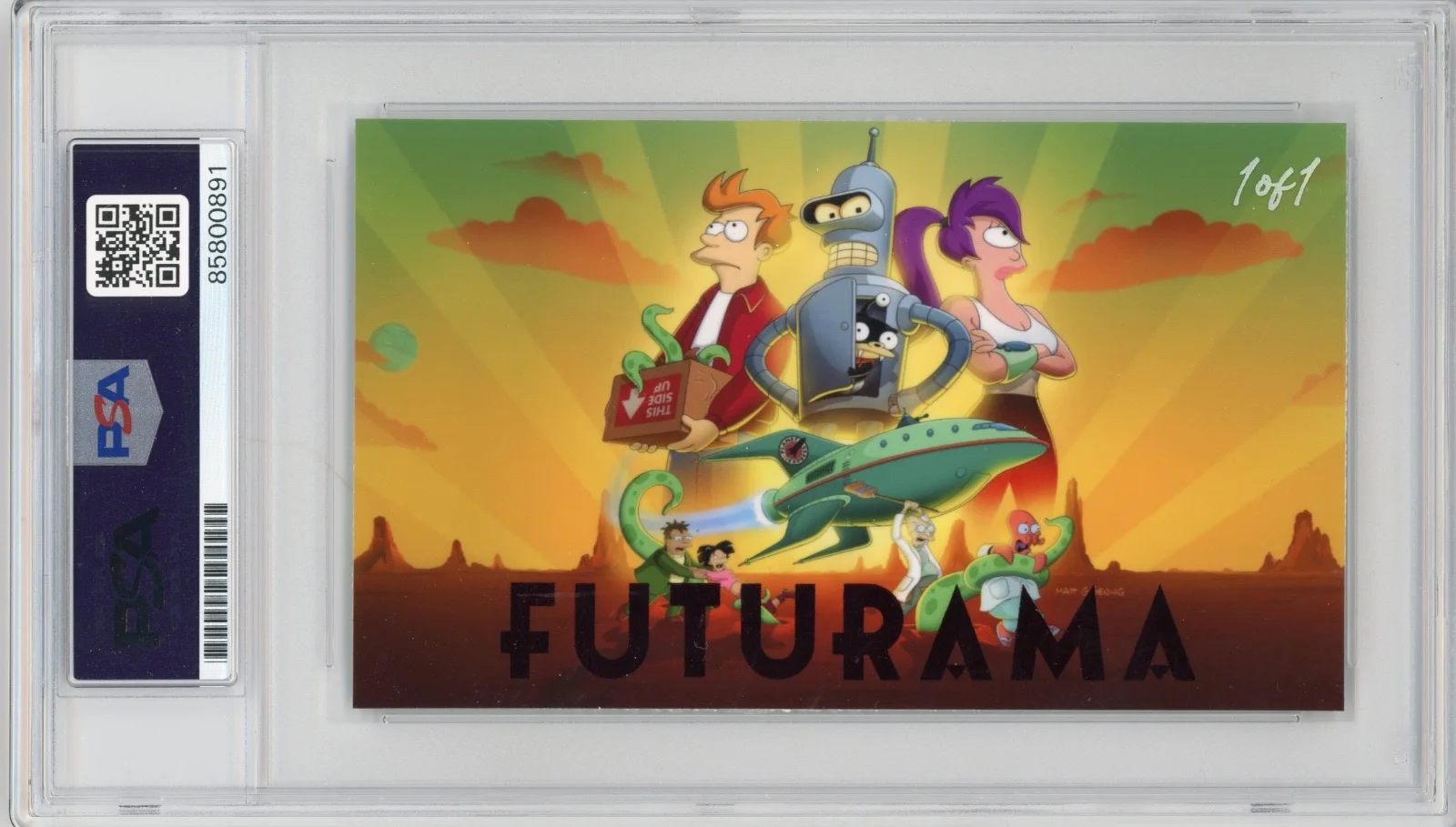 Phil LaMarr — Phil LaMarr Signed Cut Custom Futurama Hermes 3x5 Card PSA Slab Slabbed AUTO, изображение 2