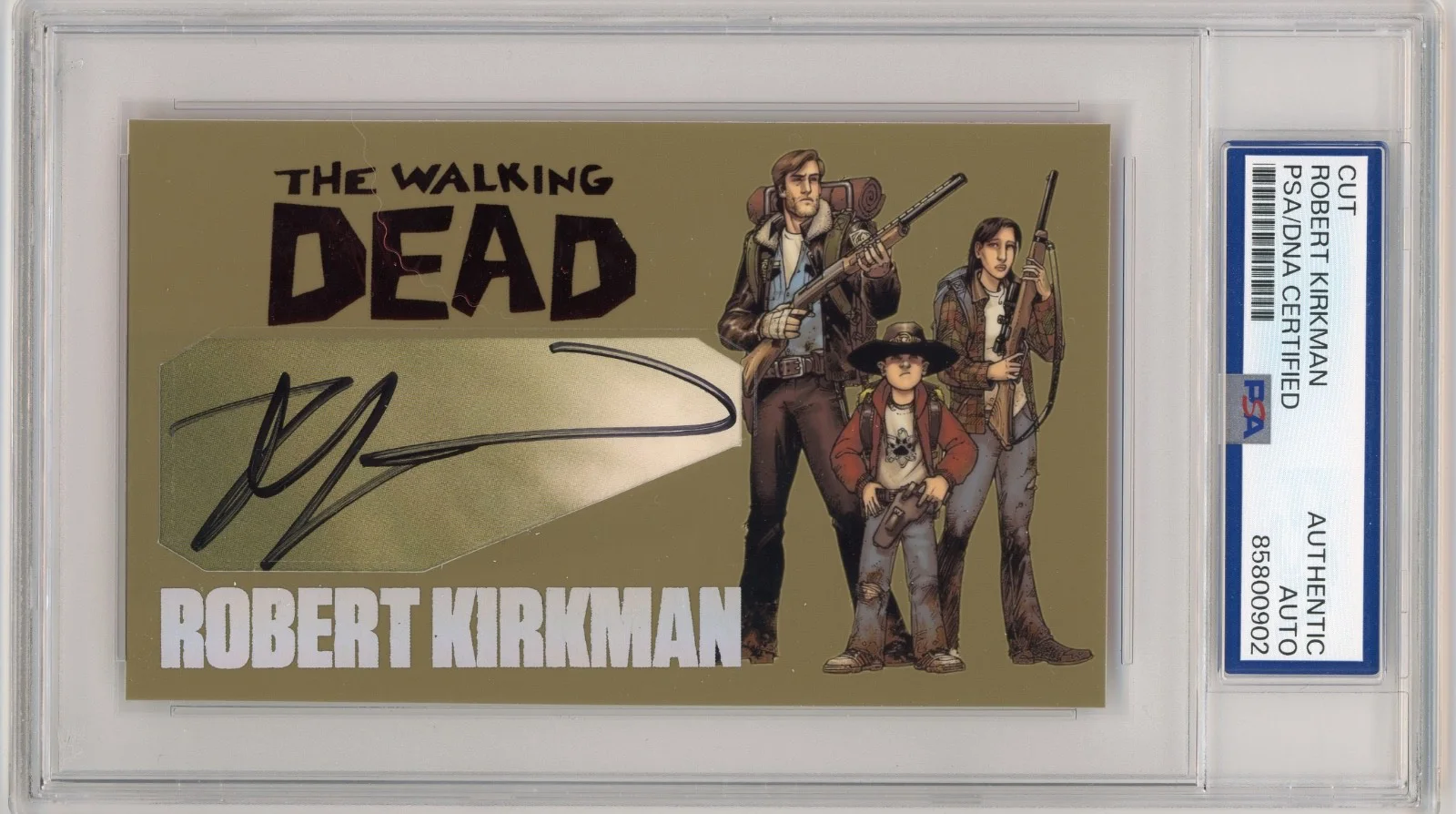 Robert Kirkman — Robert Kirkman Signed Cut Custom The Walking Dead 3x5 Card PSA Slab Slabbed AUTO