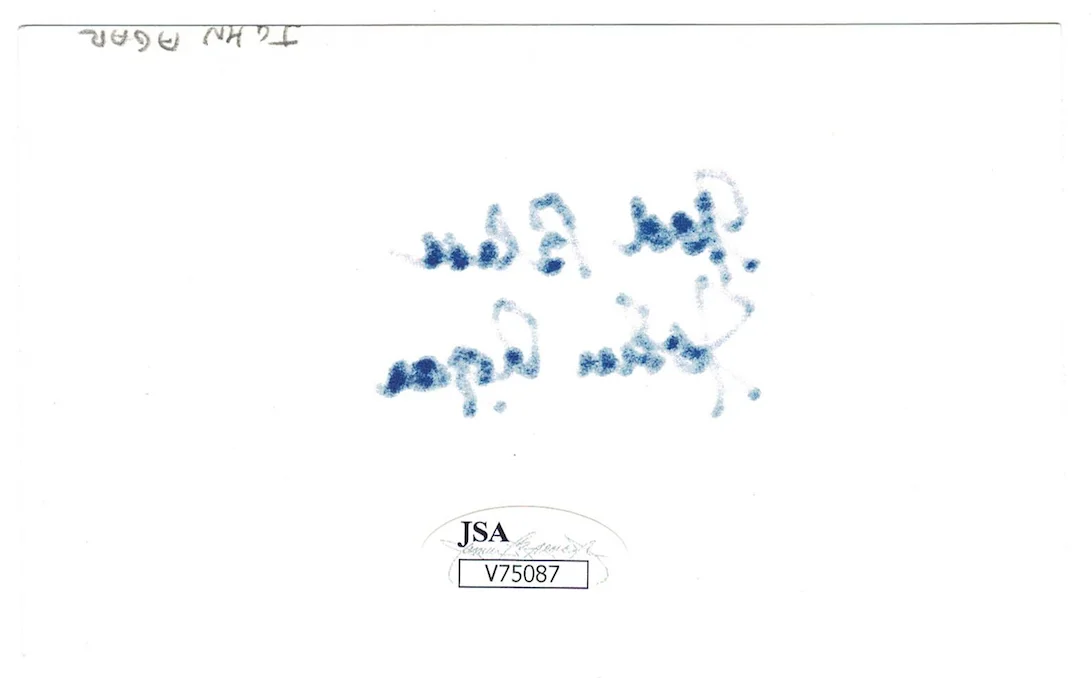 John Agar John Wayne Co-Star Autographed Signed Index Card JSA 6965, image 2