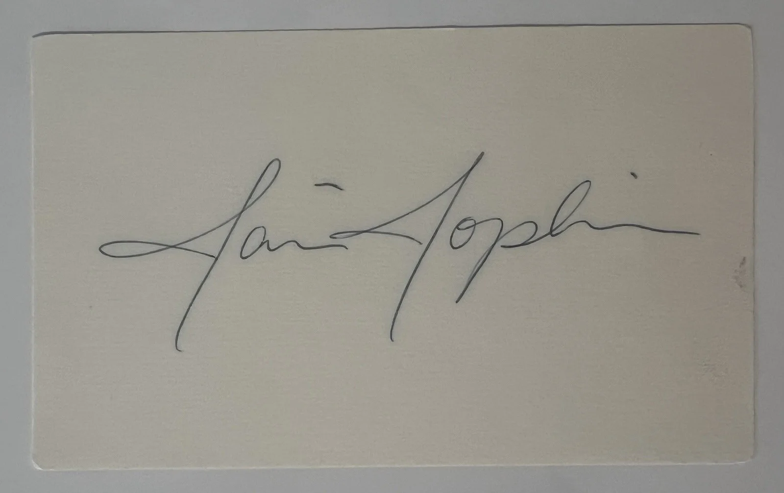 Janis Joplin Signed Autograph Card With Photo Todd Mueller COA Autograph Genuine, image 2