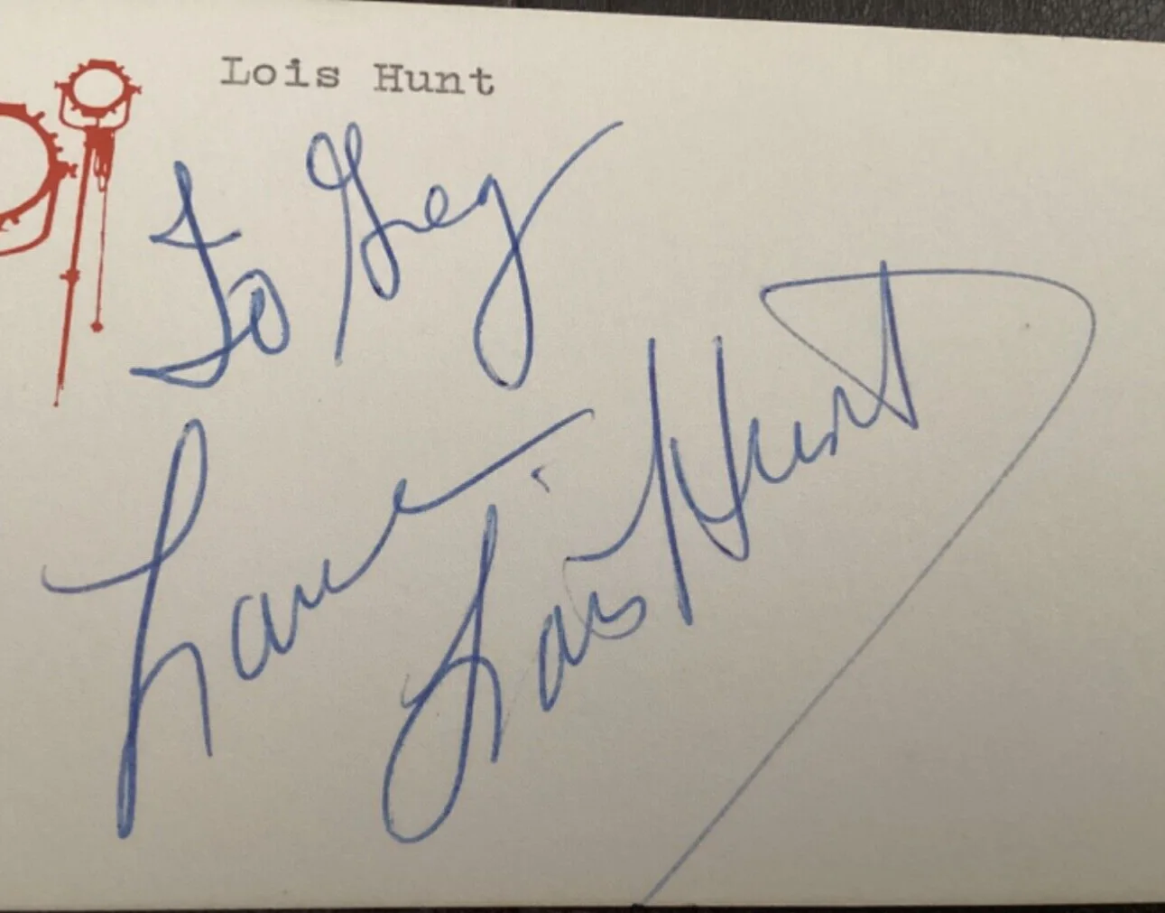 Lois Hunt — Actress LOIS HUNT Personally Autographed Signed MOVIE THEATER Card FreeShip, изображение 2