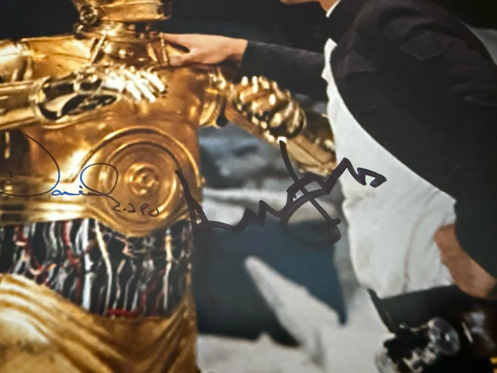 HARRISON FORD & ANTHONY DANIELS HAND SIGNED STAR WARS AUTOGRAPH BECKETT BAS LOA, image 5