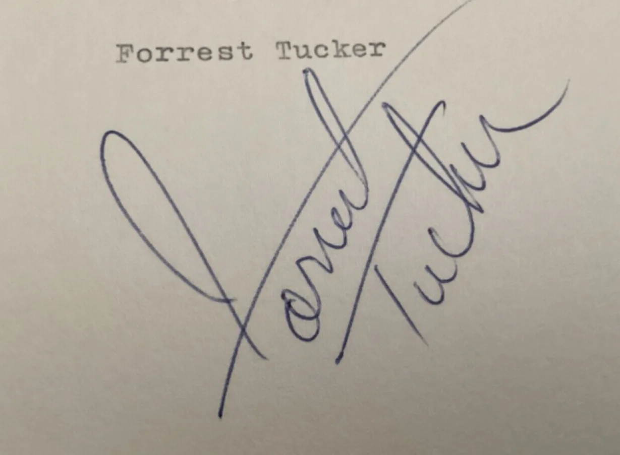 Forrest Tucker — Actor FORREST TUCKER Personally Autographed Signed MOVIE THEATER Card F-TROOP, изображение 2