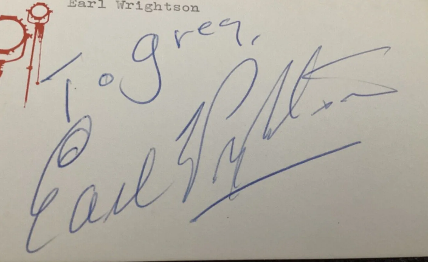 EARL WRIGHTSON — Actor EARL WRIGHTSON Personally Autographed Signed MOVIE THEATER Card FreeShip, image 2