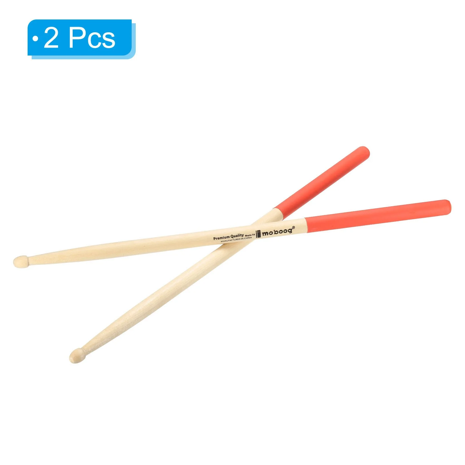 Wood Drumstick Anti Slip Handle Grips Drum Stick Wrap 7A Orange 1 Pair, изображение 3