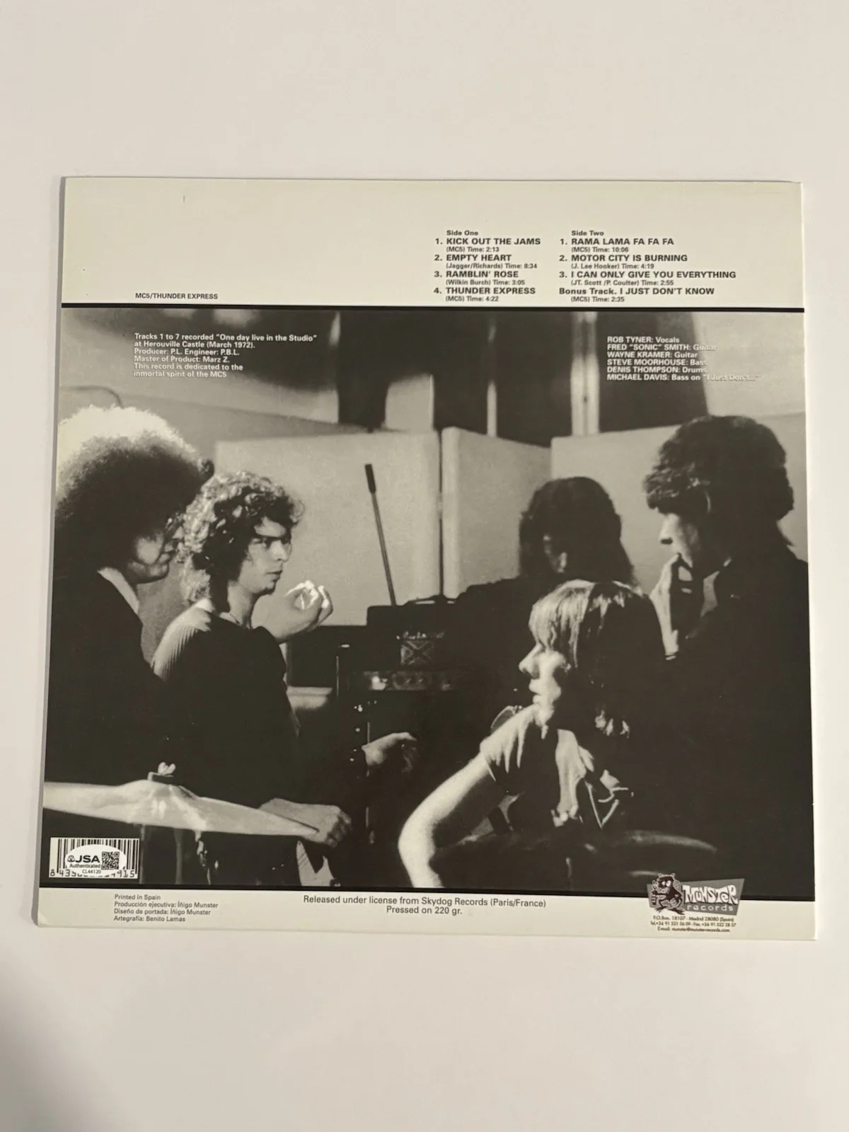 MC5 Thunder Express LP Vinyl Signed Autographed JSA COA, image 2