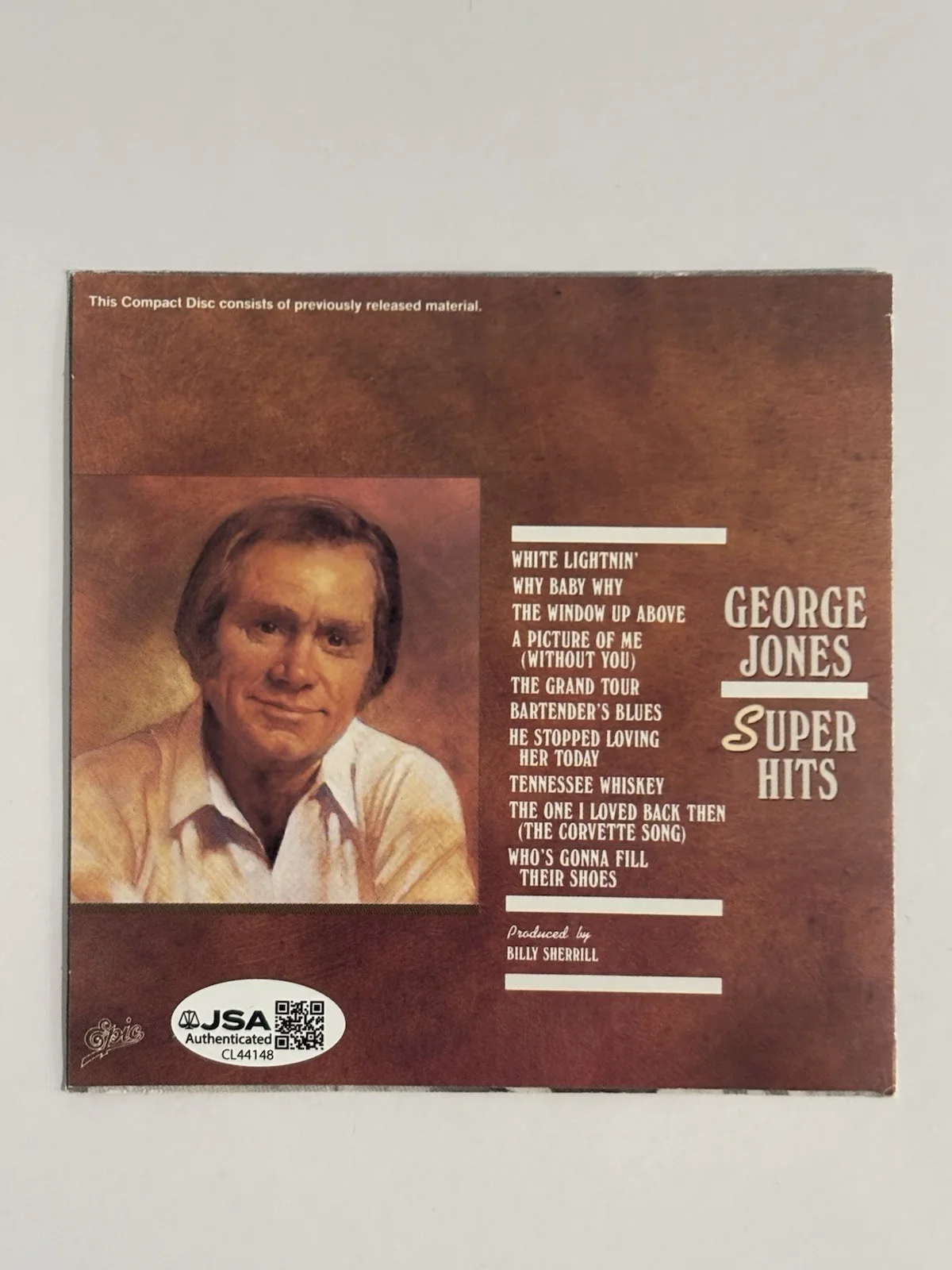 George Jones Super Hits CD Signed Autographed JSA COA, image 2