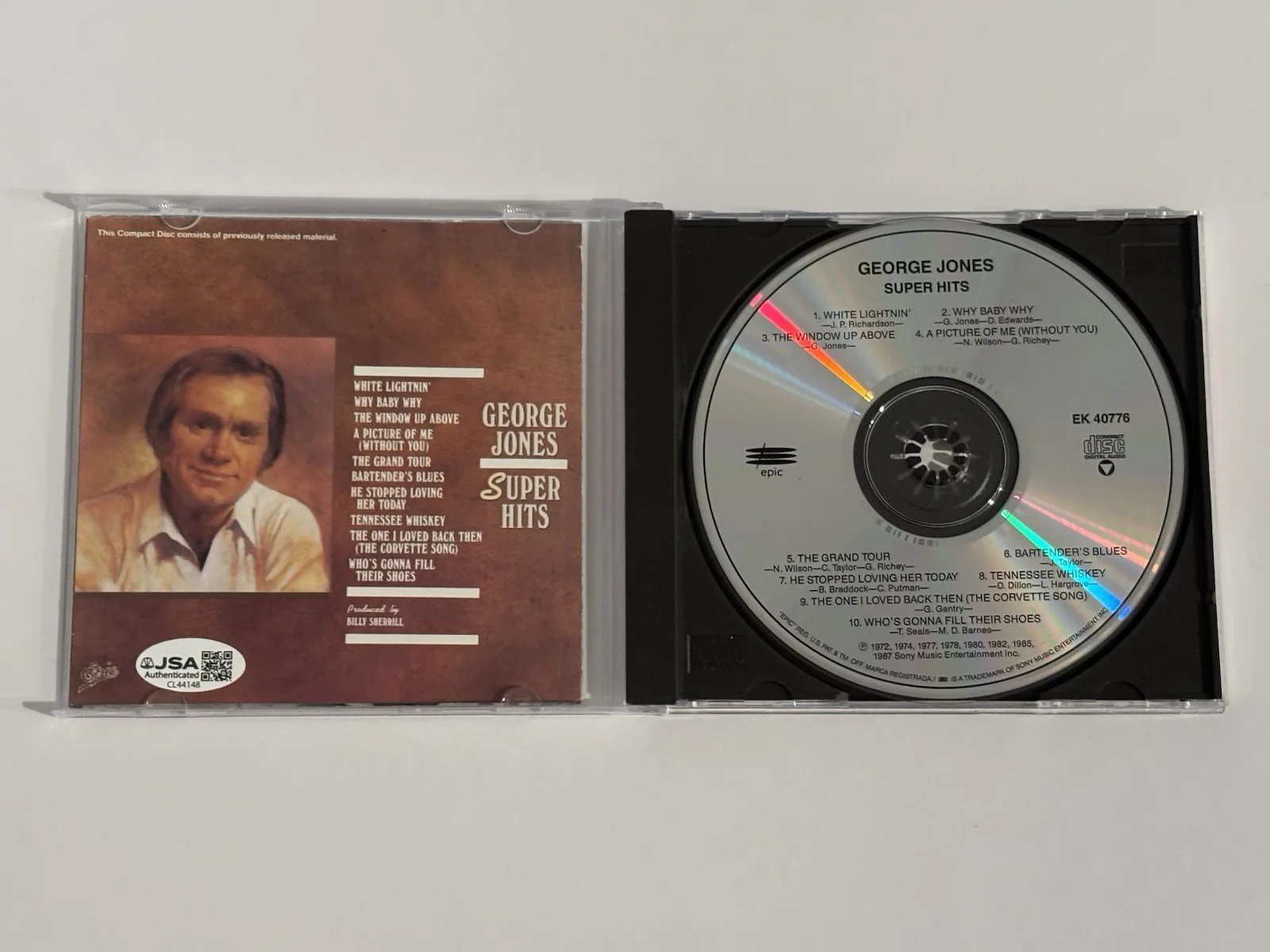 George Jones Super Hits CD Signed Autographed JSA COA, image 4