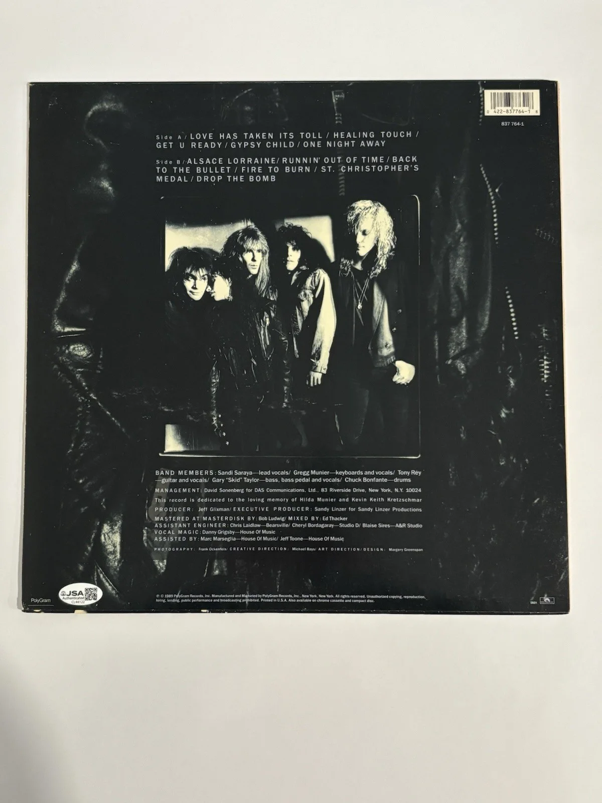 Saraya Self Titled LP Vinyl Signed Autographed JSA COA, image 2