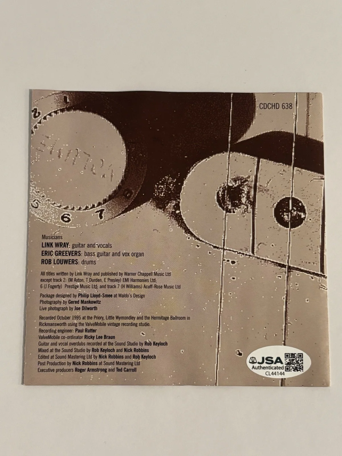 Link Wray Shadowman CD Signed Autographed JSA COA, image 2