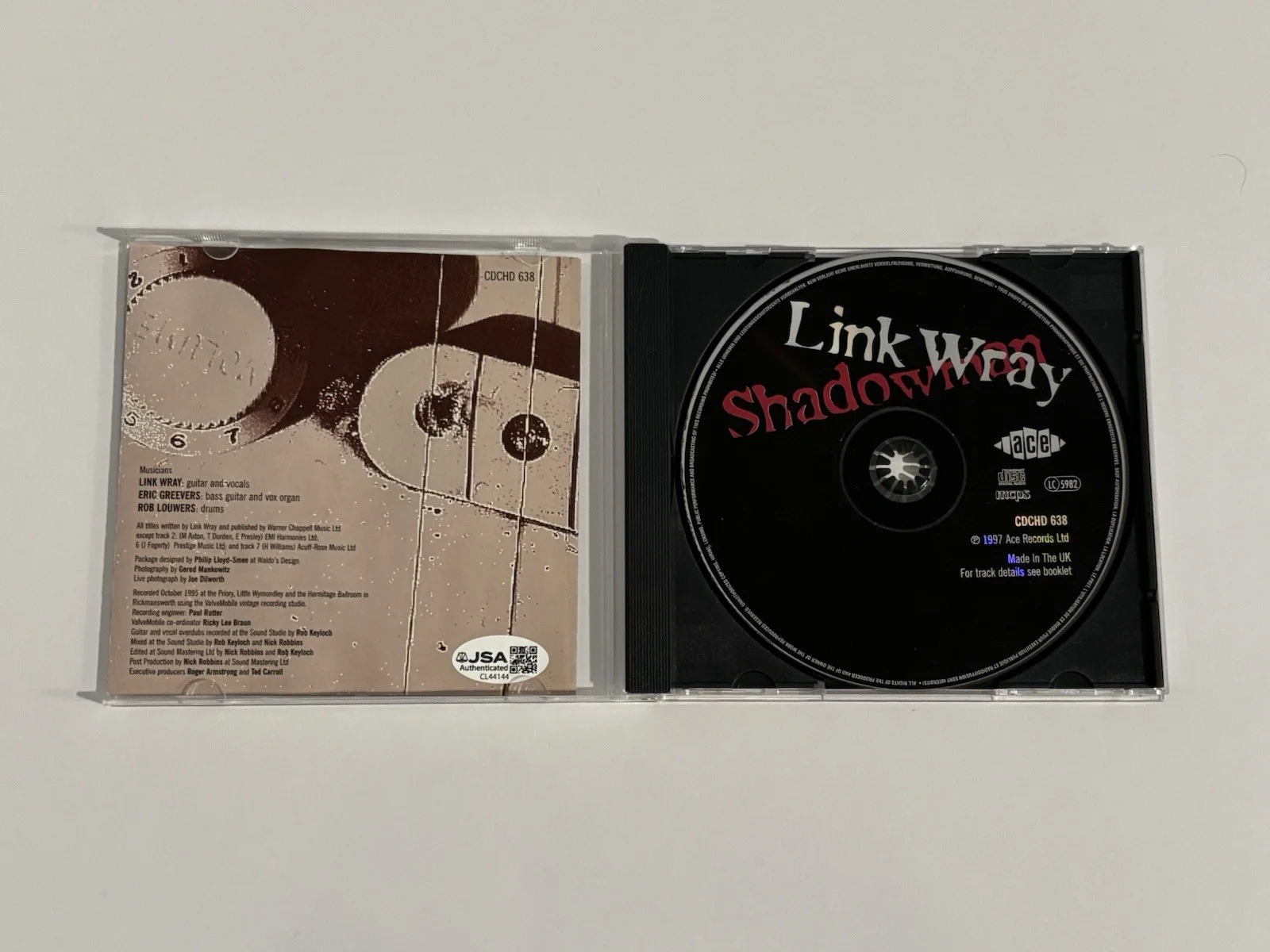 Link Wray Shadowman CD Signed Autographed JSA COA, image 4