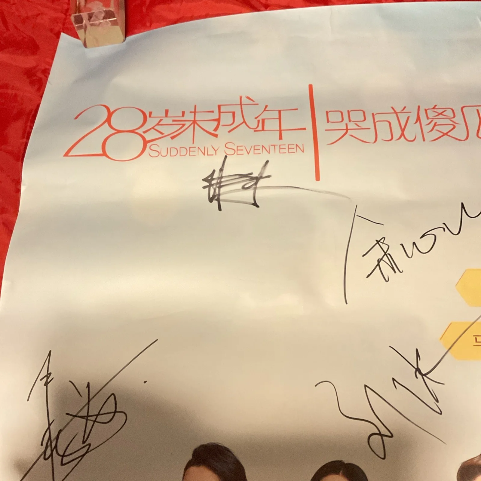 Seven Members — Chinese Movie Suddenly Seventeen Signed By 7 Cast Members 27x39 Poster 2016, изображение 2