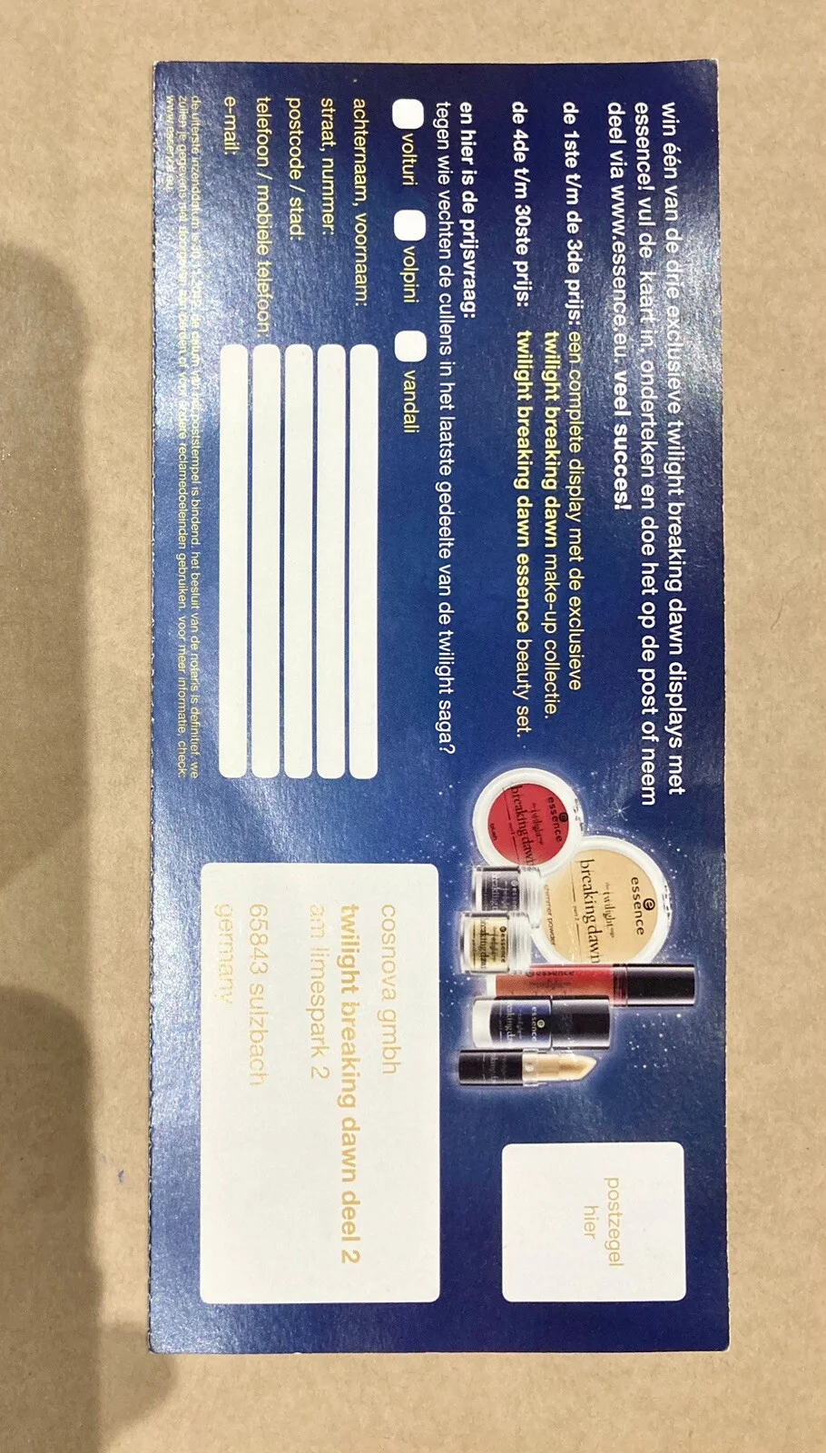 The Twilight Saga - Breaking Dawn Part 2 - Rare - Essence Makeup Flyer - Dutch, изображение 2
