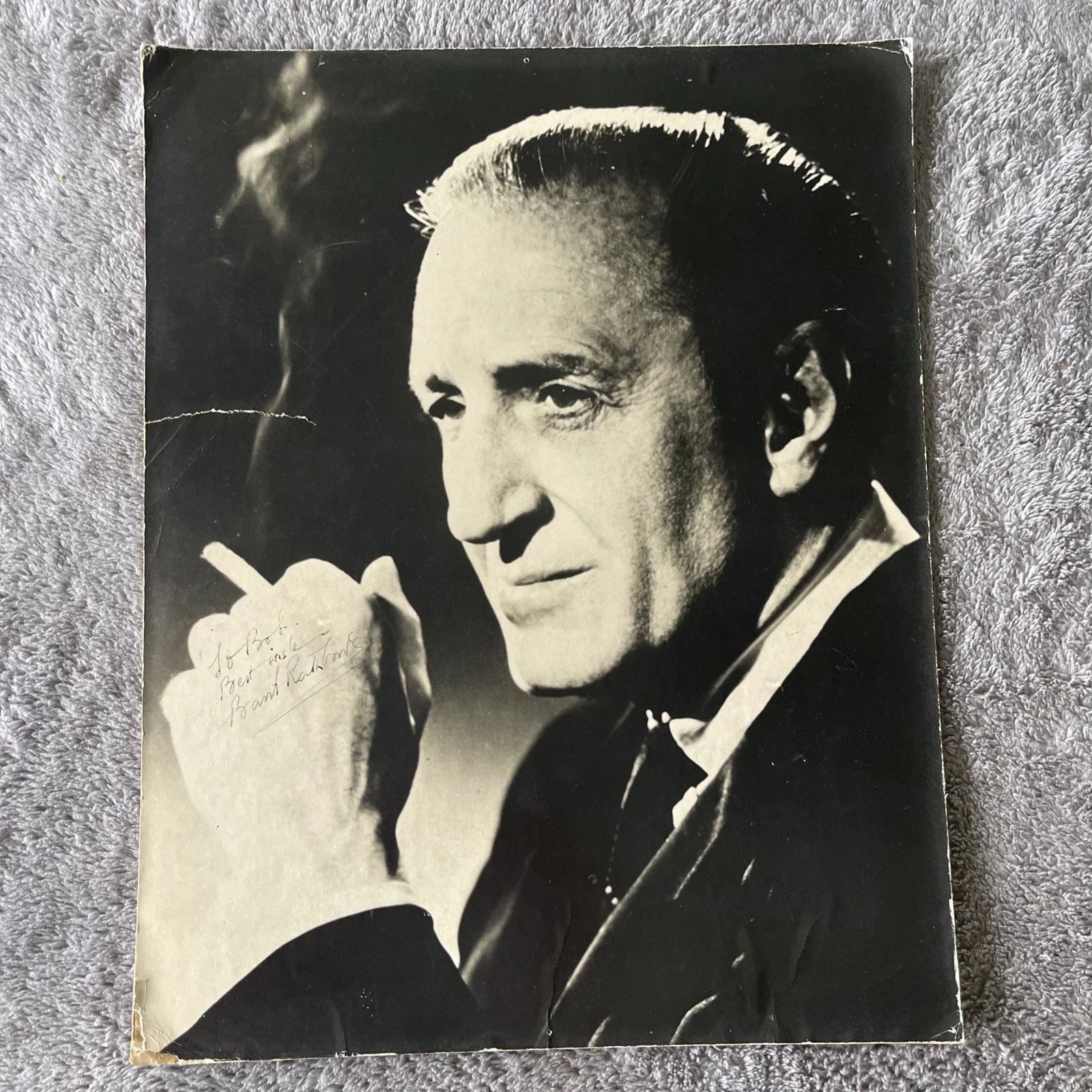 Basil Rathbone — Basil Rathbone Rare Very Early Autographed/Inscribed 14”x 11” Photo