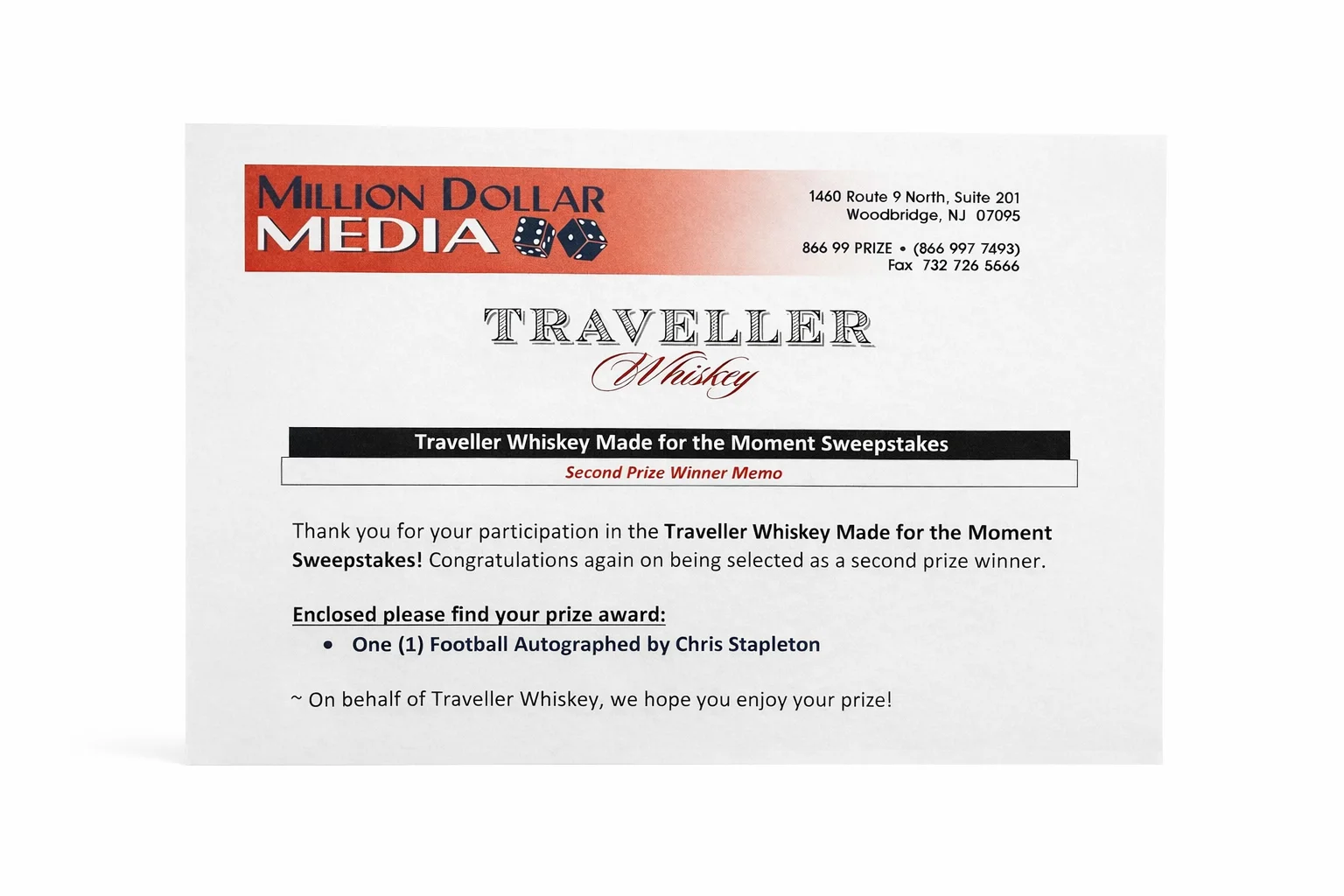 CHRIS STAPLETON SIGNED AUTOGRAPH TRAVELLER WHISKEY WILSON FOOTBALL 1/75 - NEW, image 2