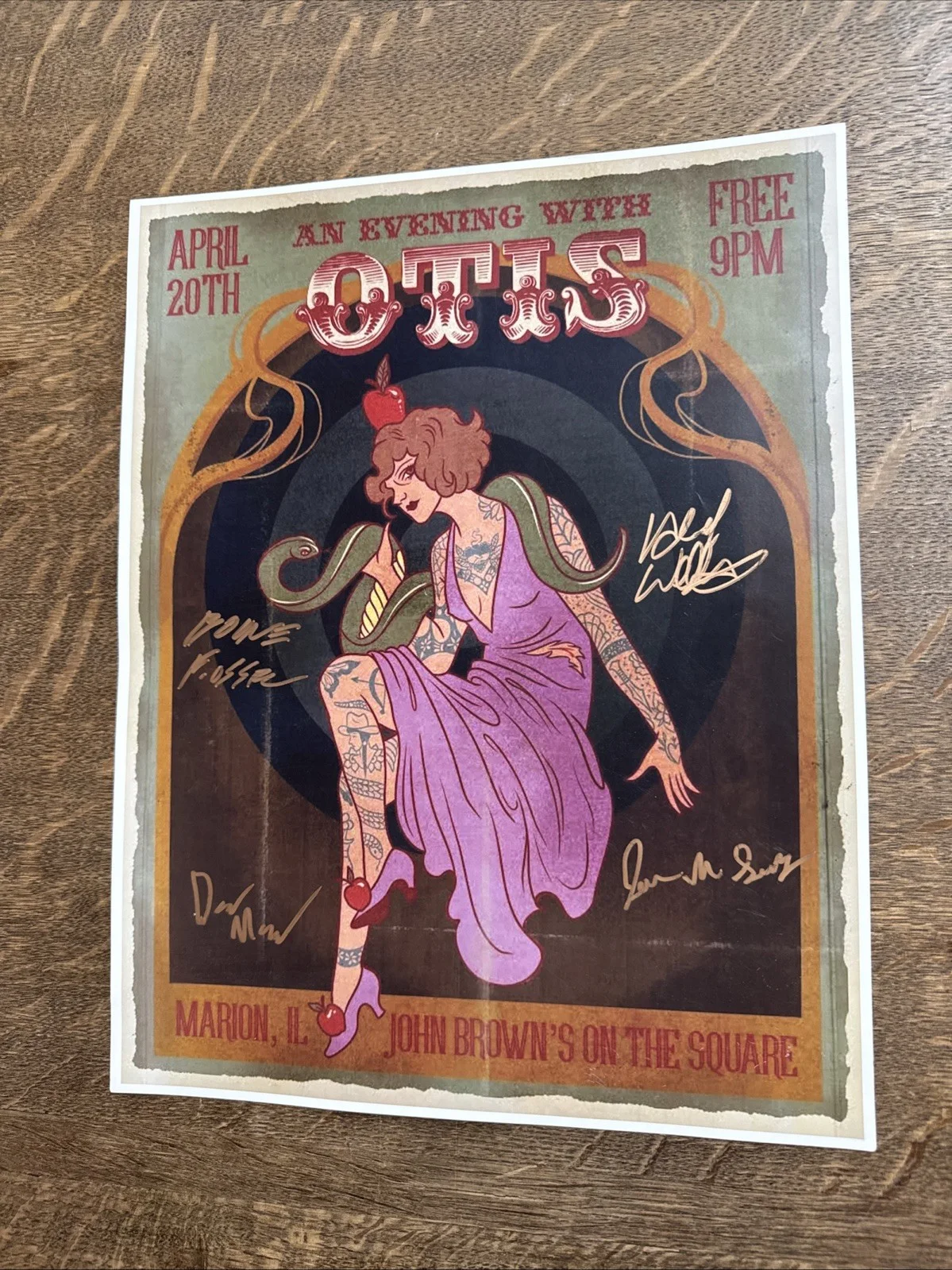 Signed OTIS Blues Band Poster 15.5x12, image 2