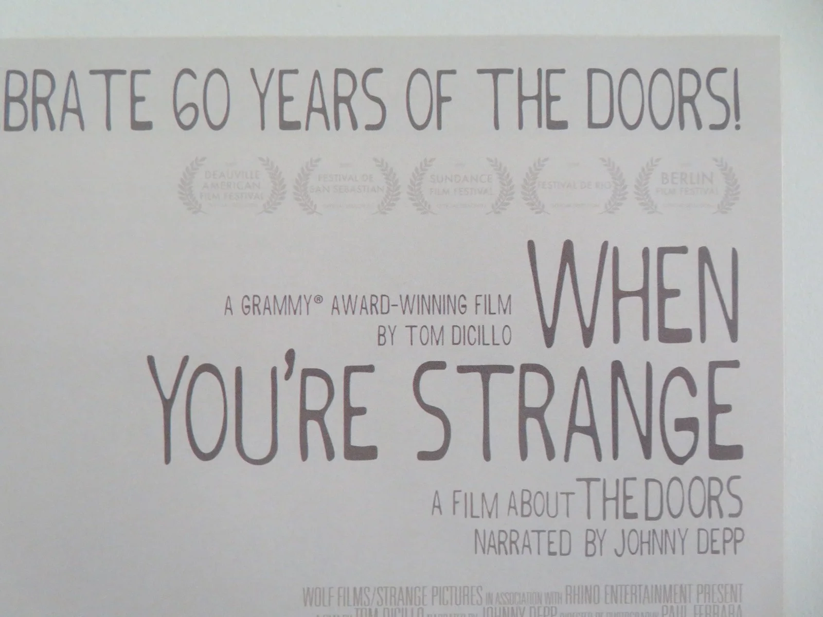 When You're Strange Japanese Chirashi (B5) Poster Jim Morrison Johnny Depp 2009, image 2