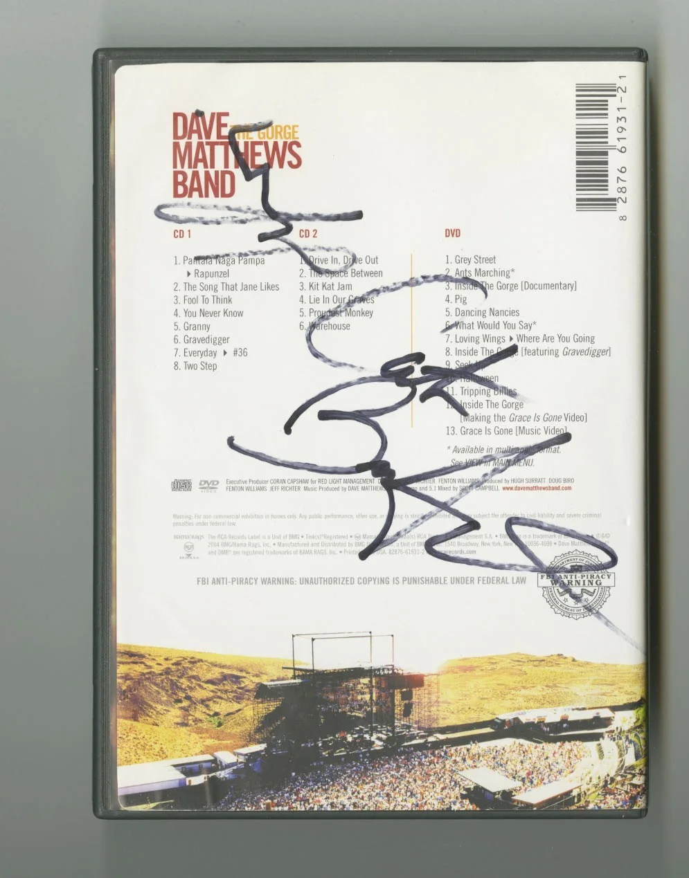 Dave Matthews Band autographed The Gorge DVD Carter Beauford, Stefan Lessard, image 2