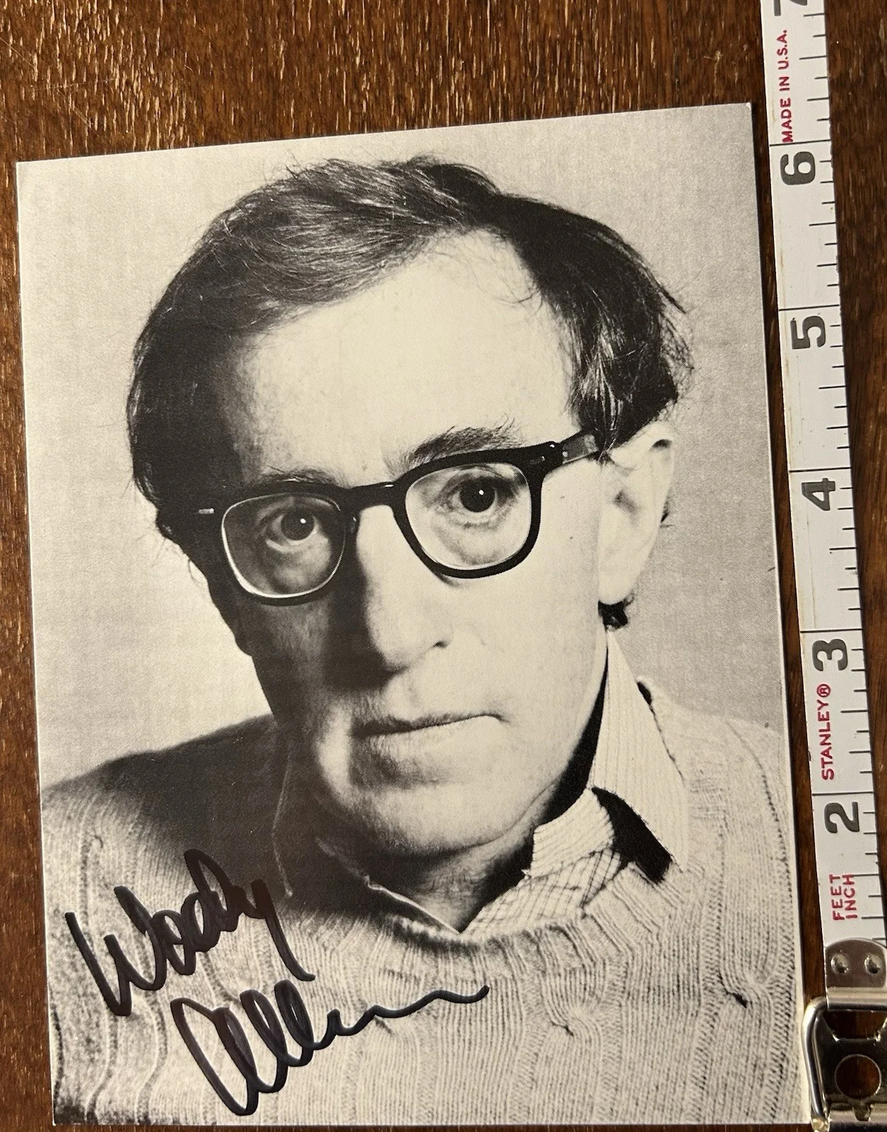 Woody Allen — Woody Allen Signed Autograph Photo 5 X6.25 B&W Actor Director Comedian Autograph, изображение 2