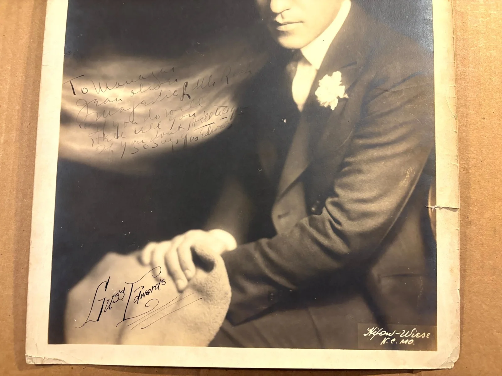 Gus Edwards Very Rare Very Early Autographed Oversize 11/14 Photo The Star Maker, image 3