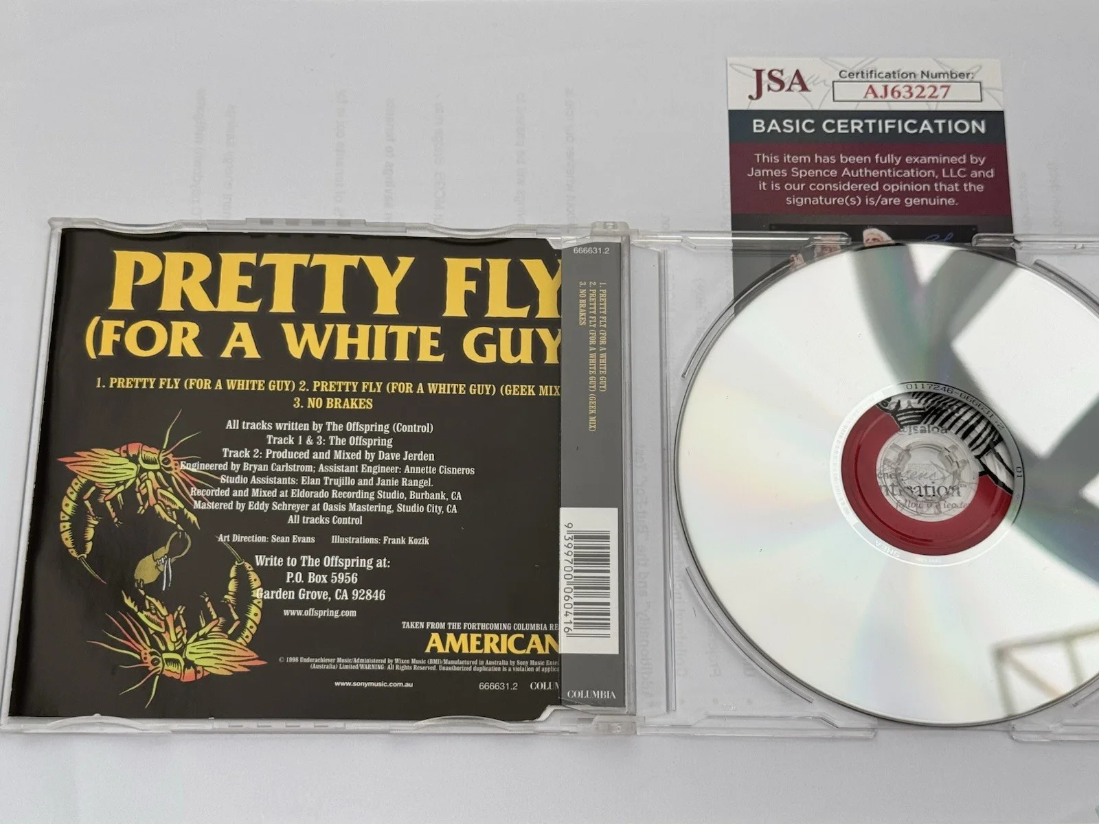 Dexter Holland & Noodles Signed the Offspring Pretty Fly CD JSA COA Autograph, изображение 5