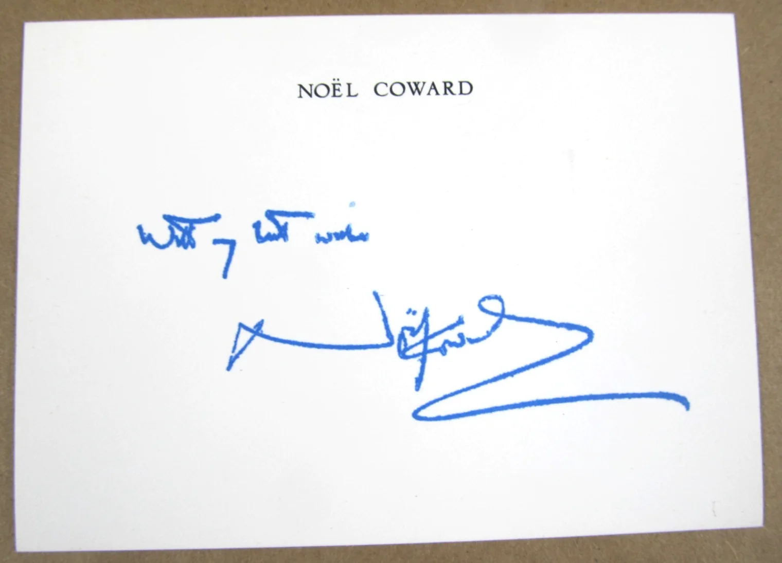 Noel Coward — Noel Coward Autographed photo and Autograph card plus photo, изображение 2