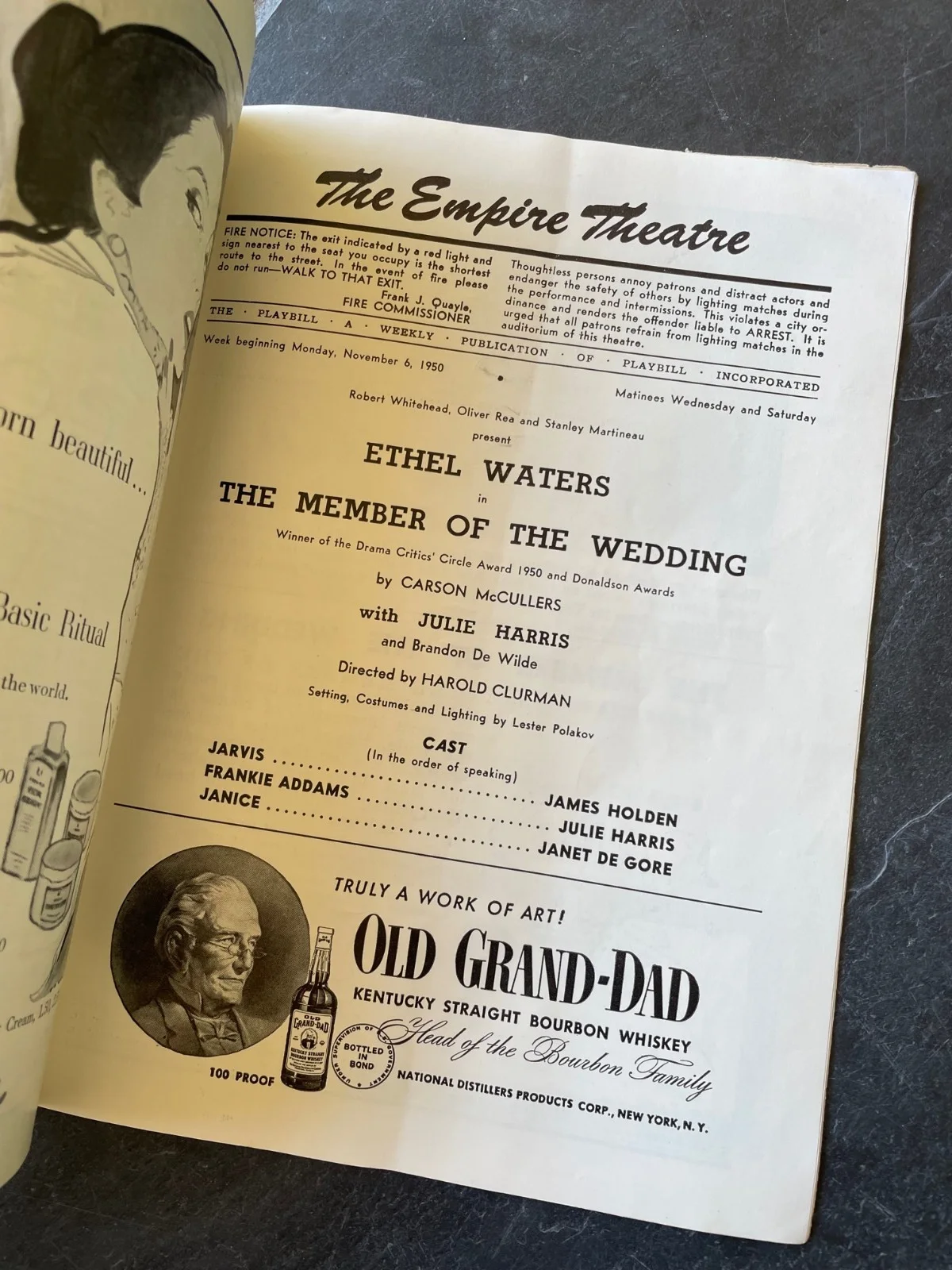 Ethel Waters — 1950 ETHEL WATERS Signed Playbill + Ticket Stub THE MEMBER OF THE WEDDING Auto, изображение 4