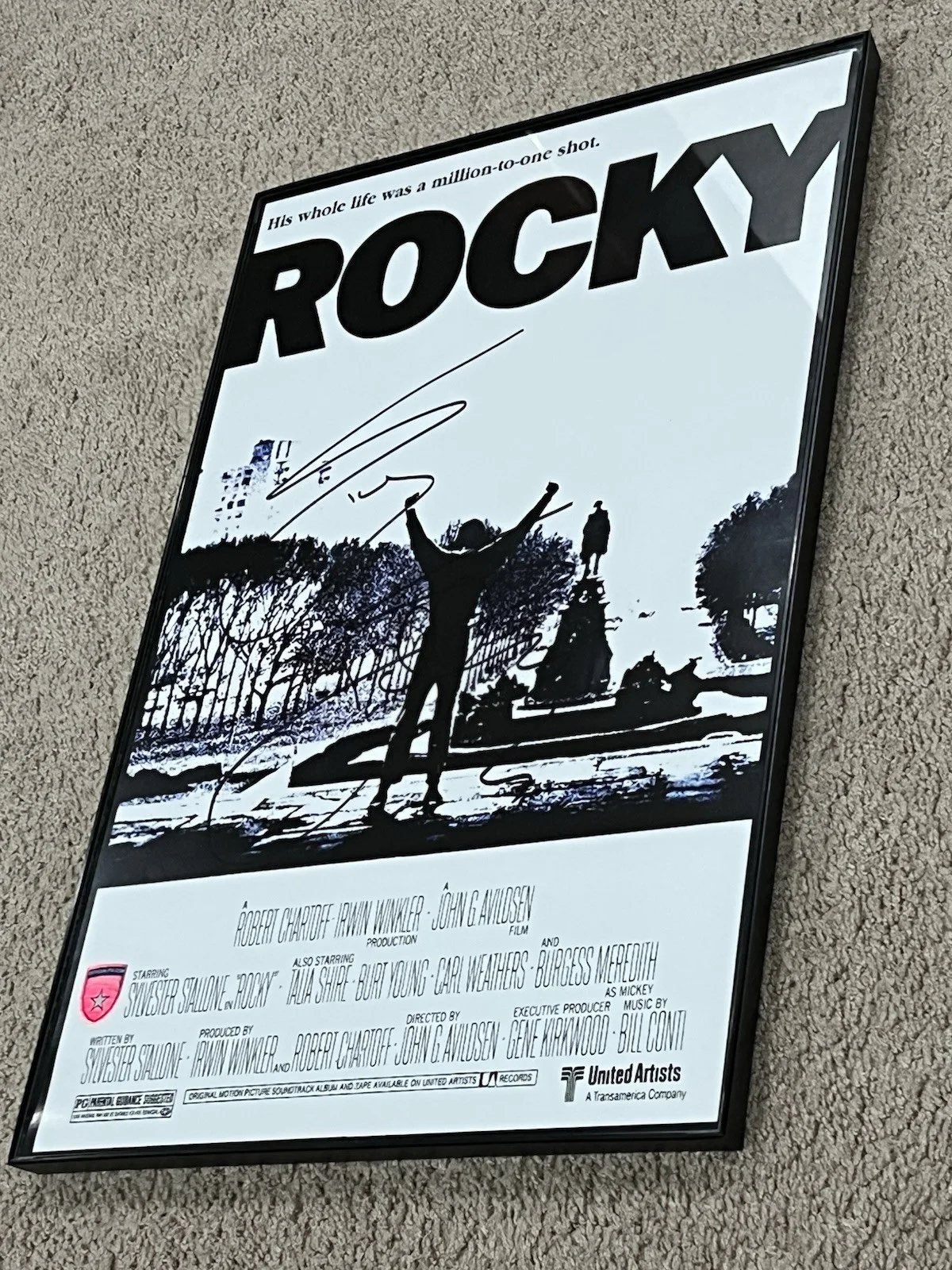 Rocky Poster Signed By Sylvester Stallone (Official Pix COA), image 4
