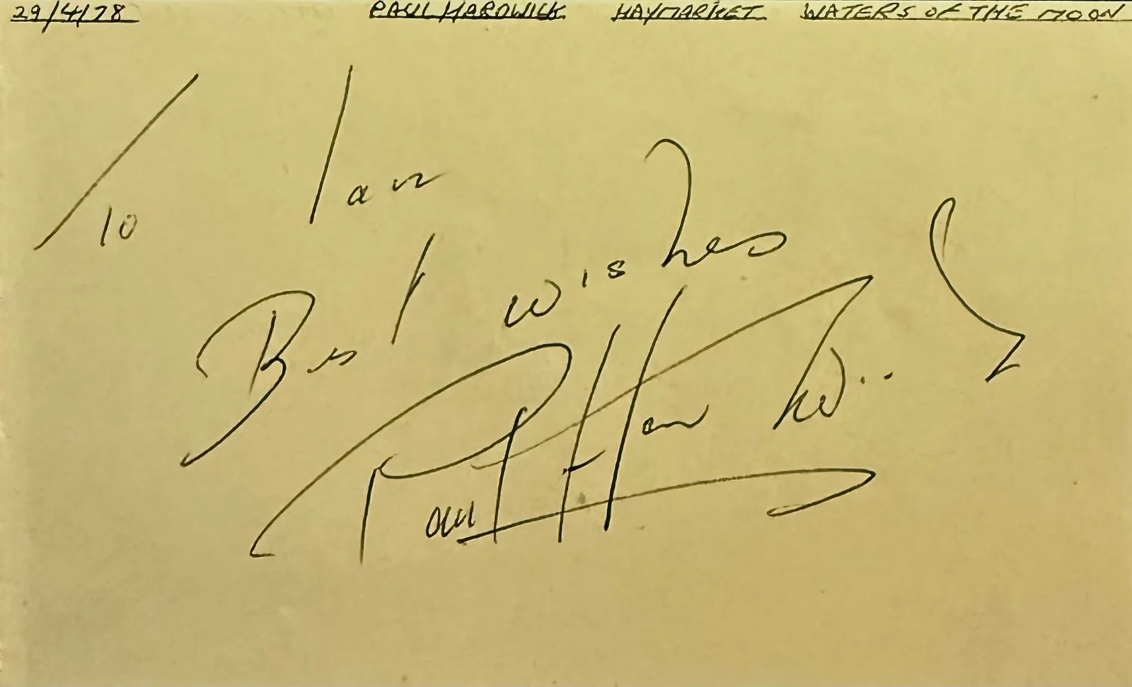 Paul Geoffrey, Paul Hardwick — PAUL GEOFFREY & PAUL HARDWICK Dual Signed Autographed 3x5 ALBUM PAGE EXCALIBUR, изображение 2