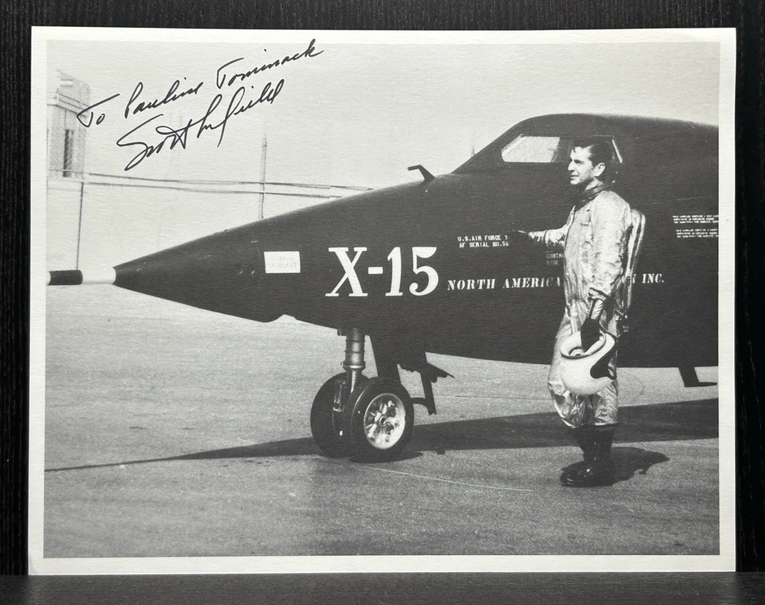 Scott Crossfield — SCOTT CROSSFIELD ORIGINAL SIGNED PHOTO & NOTE Autograph JSA Test Pilot X-15 NASA, изображение 2