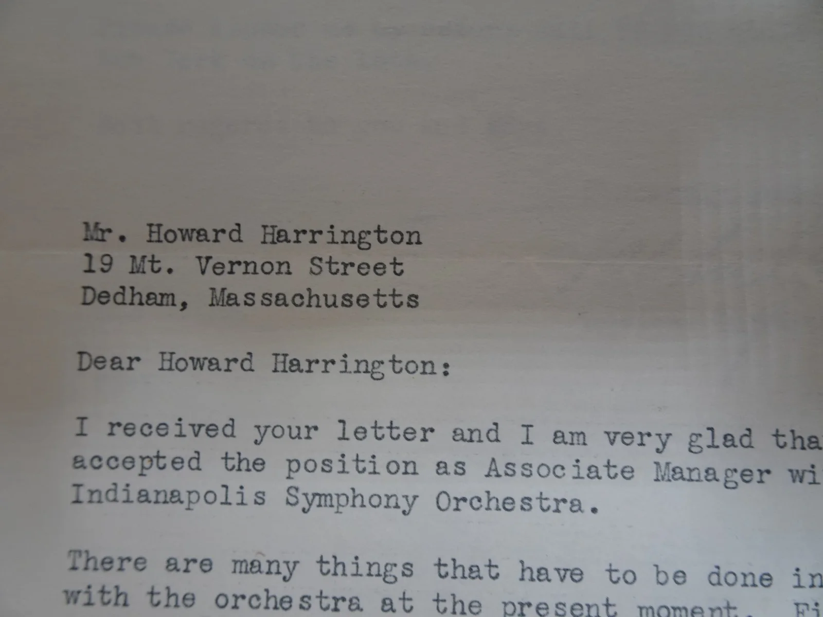 Fabien Sevitzky — Fabien Sevitzky Director Autographed Letter job acceptance Howard Harrington, изображение 4