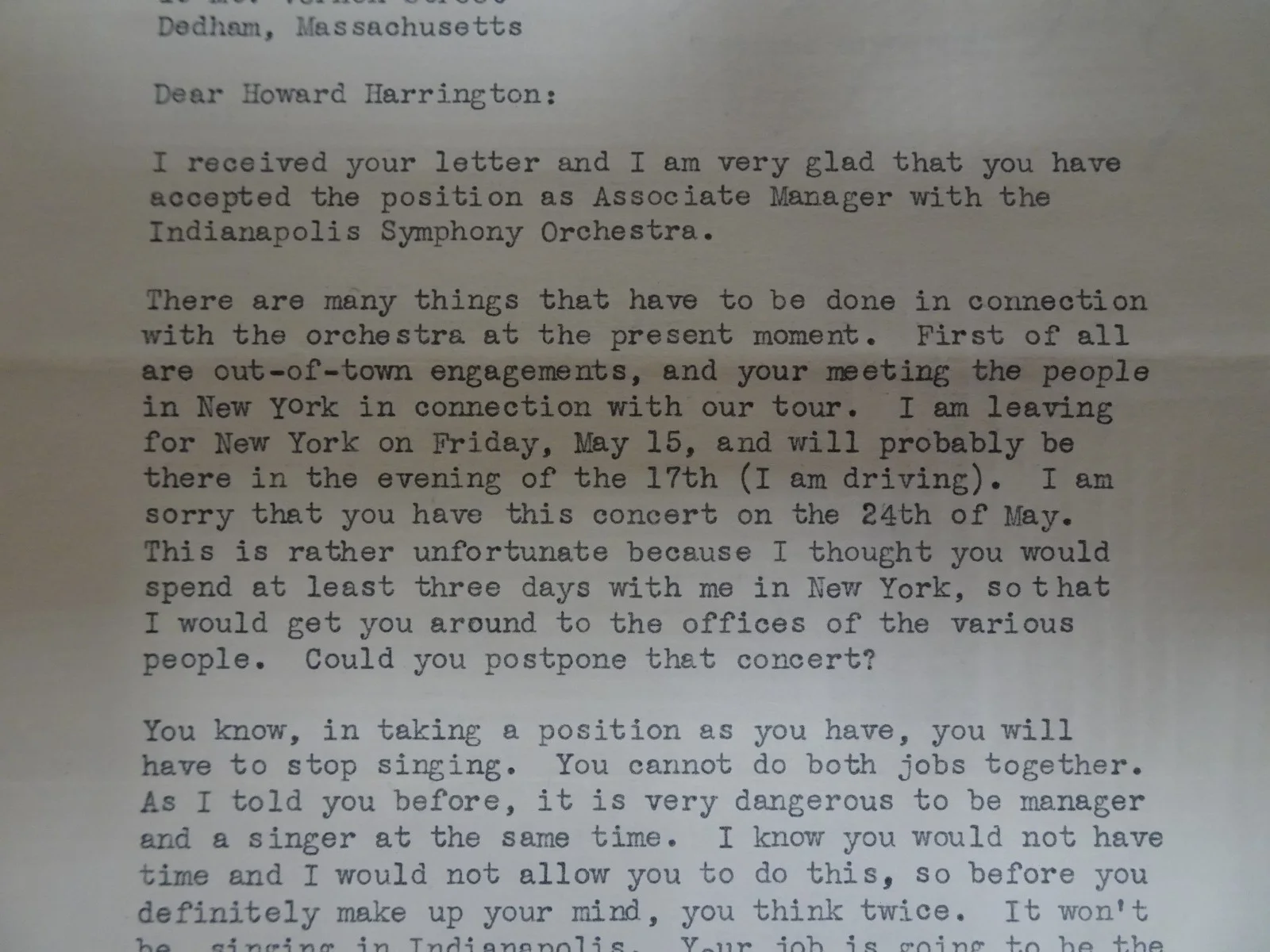 Fabien Sevitzky — Fabien Sevitzky Director Autographed Letter job acceptance Howard Harrington, изображение 5