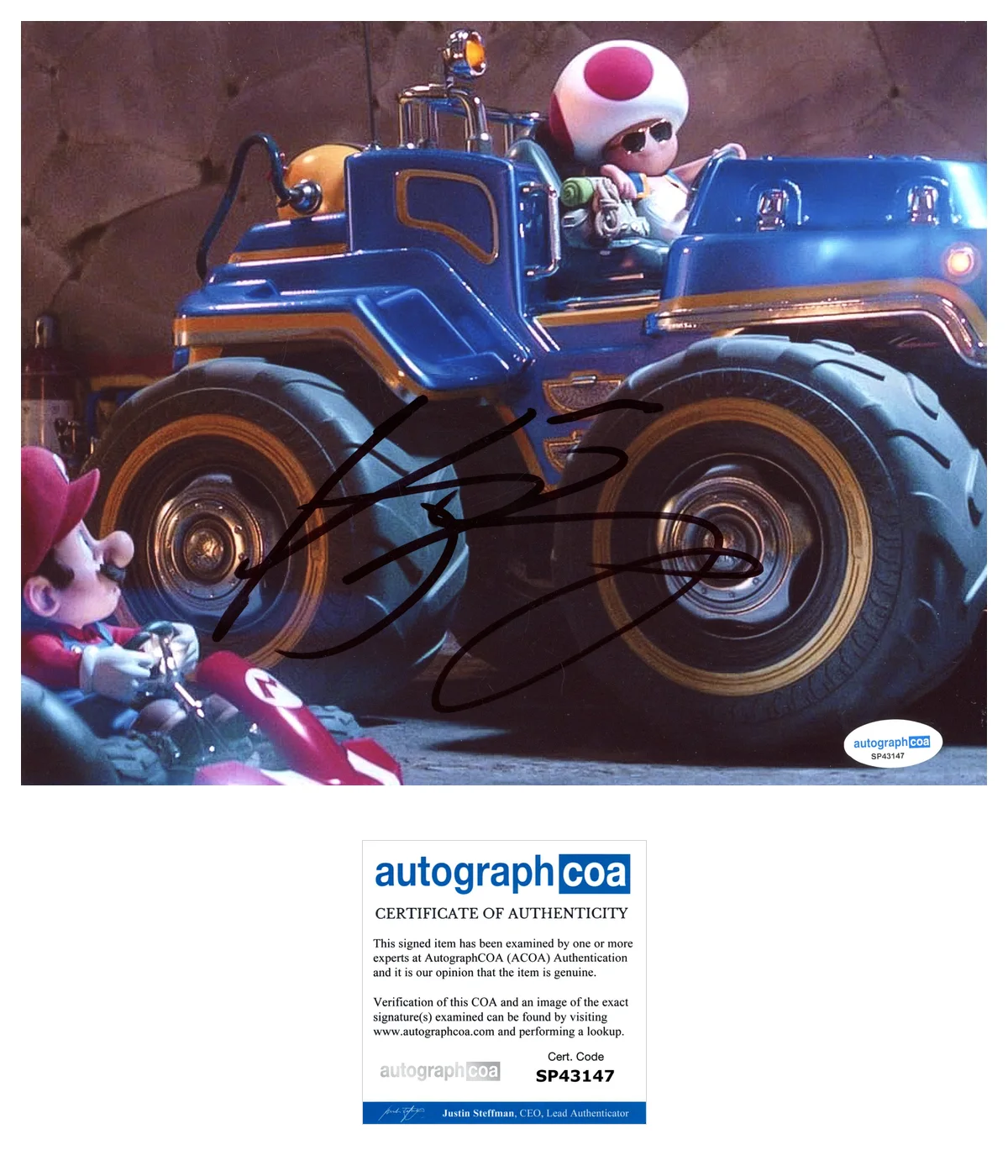 Keegan-Michael Key — Keegan-Michael Key Signed SUPER MARIO BROS TOAD 8x10 Photo EXACT Proof ACOA B