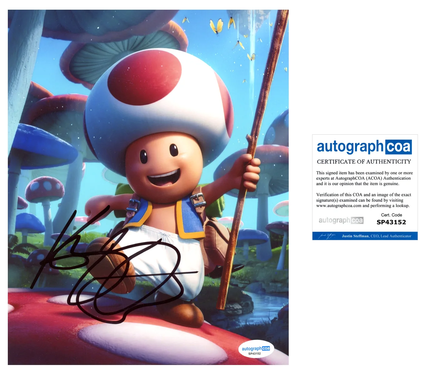 Keegan-Michael Key — Keegan-Michael Key Signed SUPER MARIO BROS TOAD 8x10 Photo EXACT Proof ACOA D