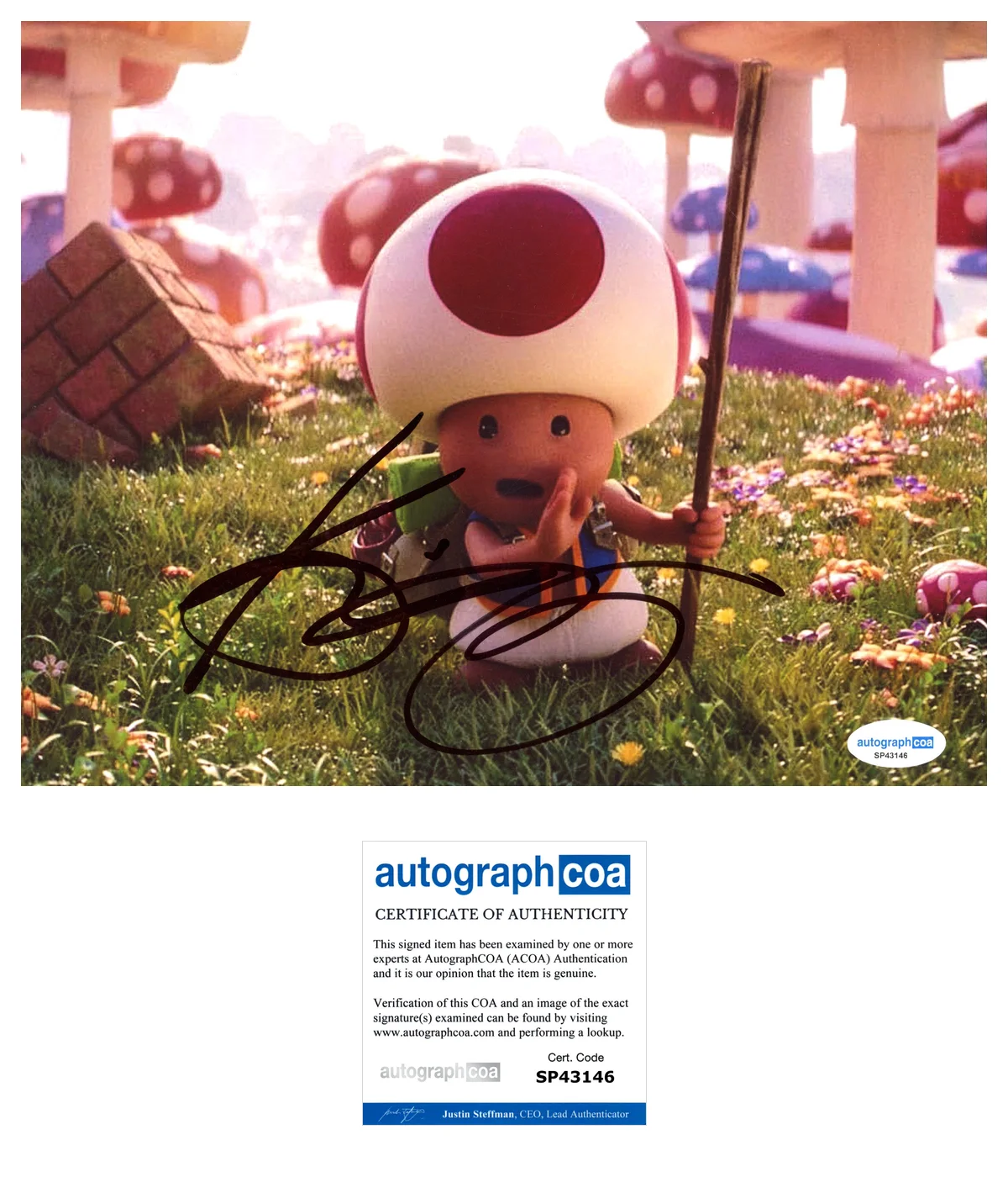Keegan-Michael Key — Keegan-Michael Key Signed SUPER MARIO BROS TOAD 8x10 Photo EXACT Proof ACOA A
